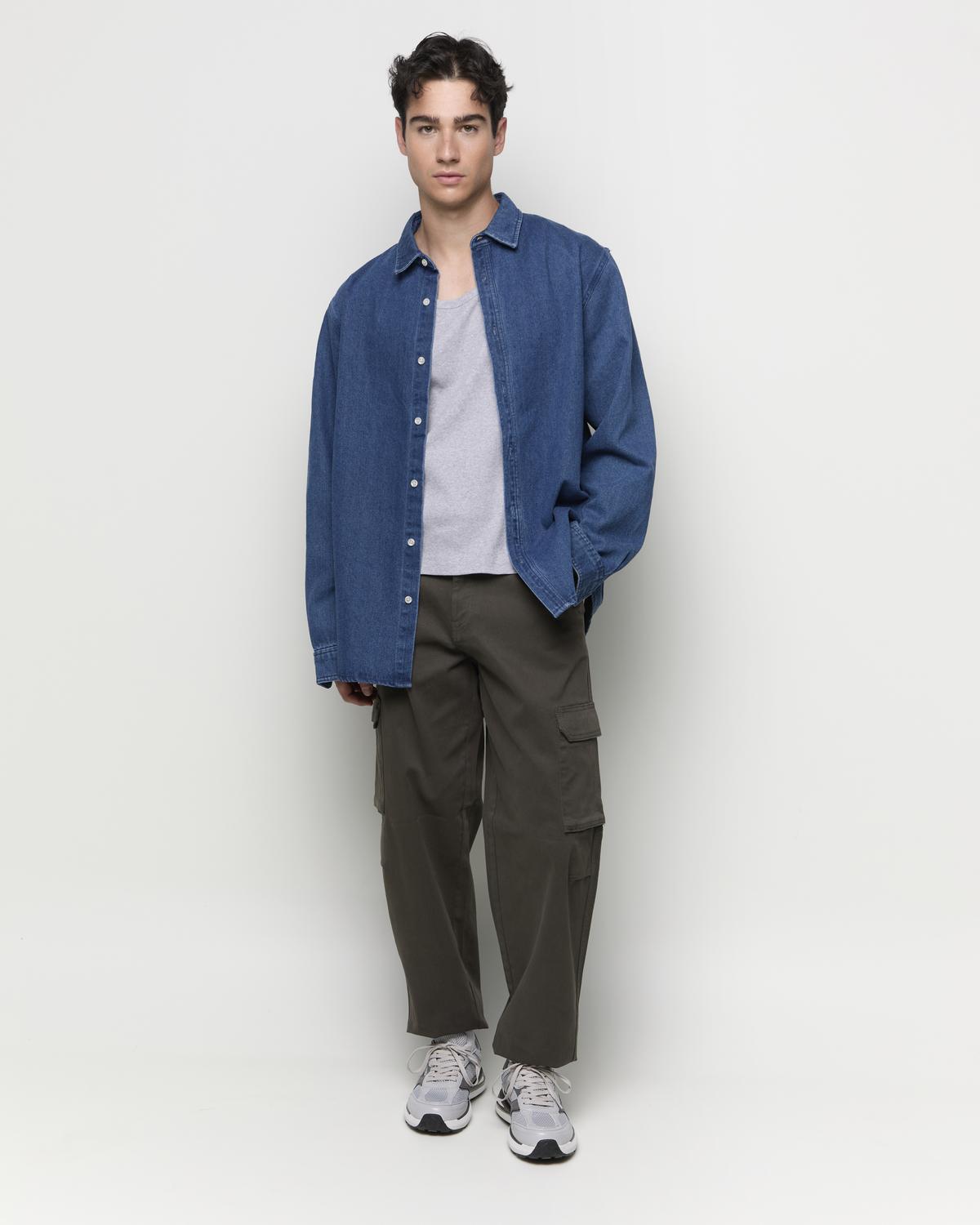 Camisa Regular Fit Denim - Medium Blue Denim