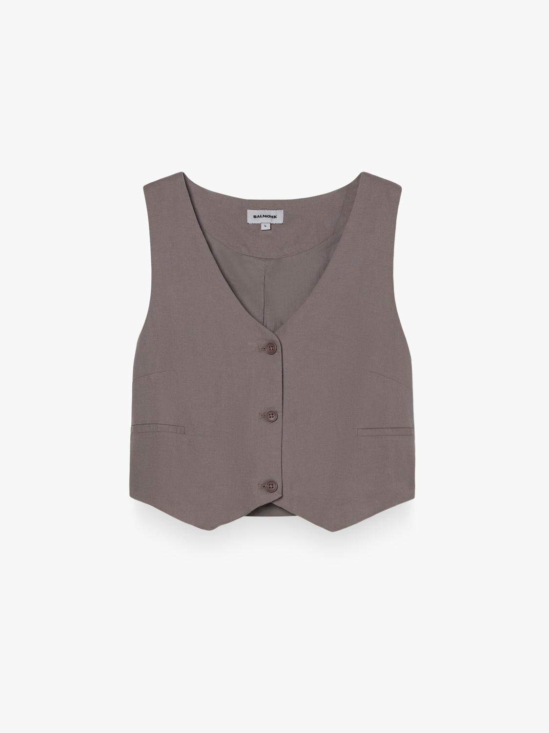 Remera Regular Waistcoat Rustic - Deep Taupe
