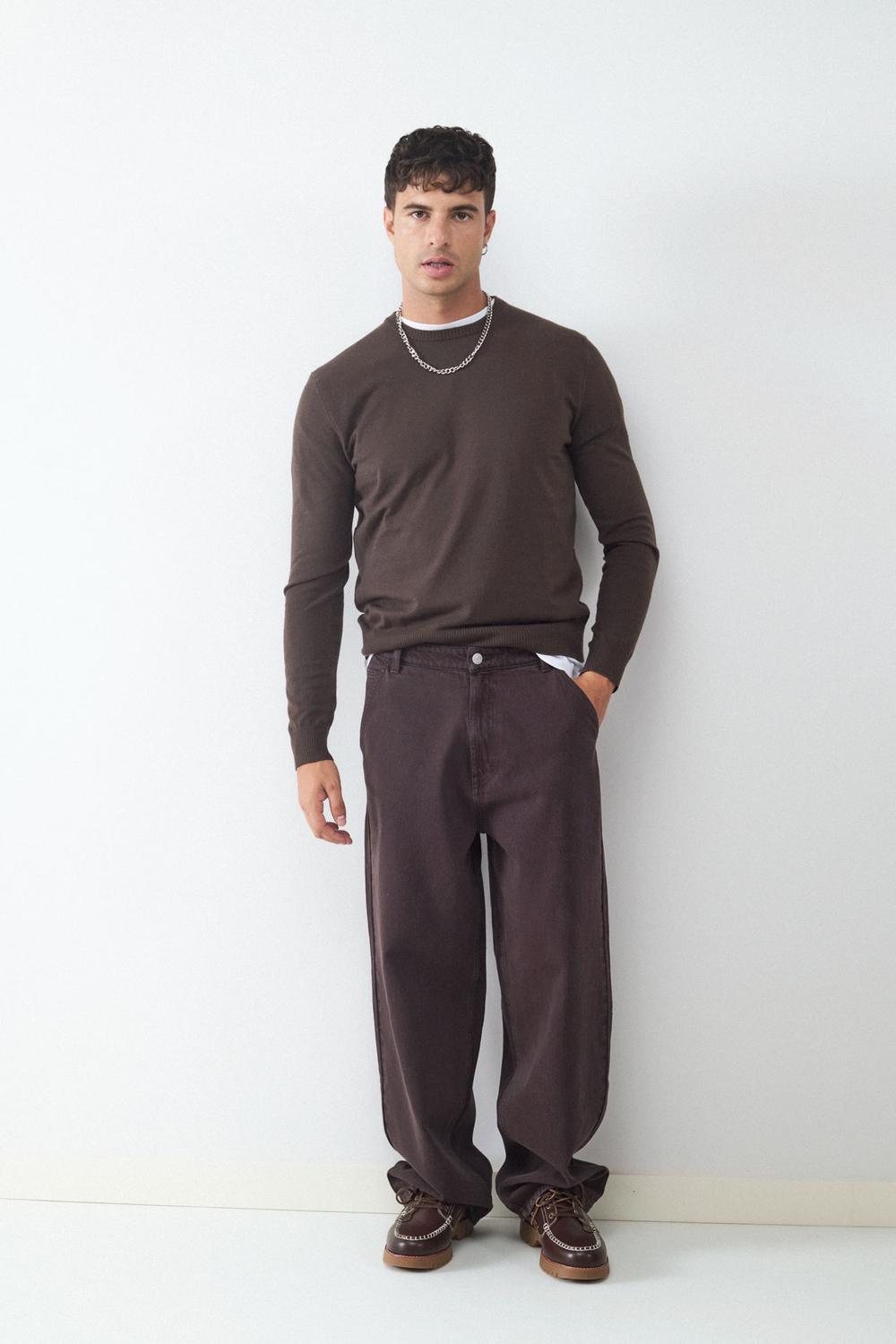 Pantalón TWILL SKATER FIT ALBERTO - Coffee Bean