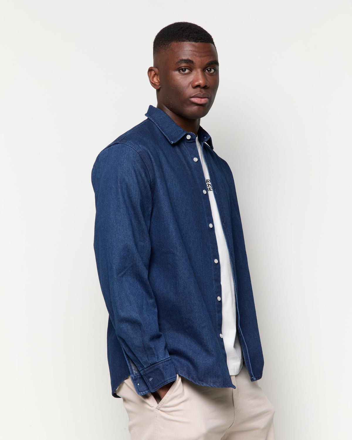 Camisa Regular Fit Heavy Denim - Navy Blazer