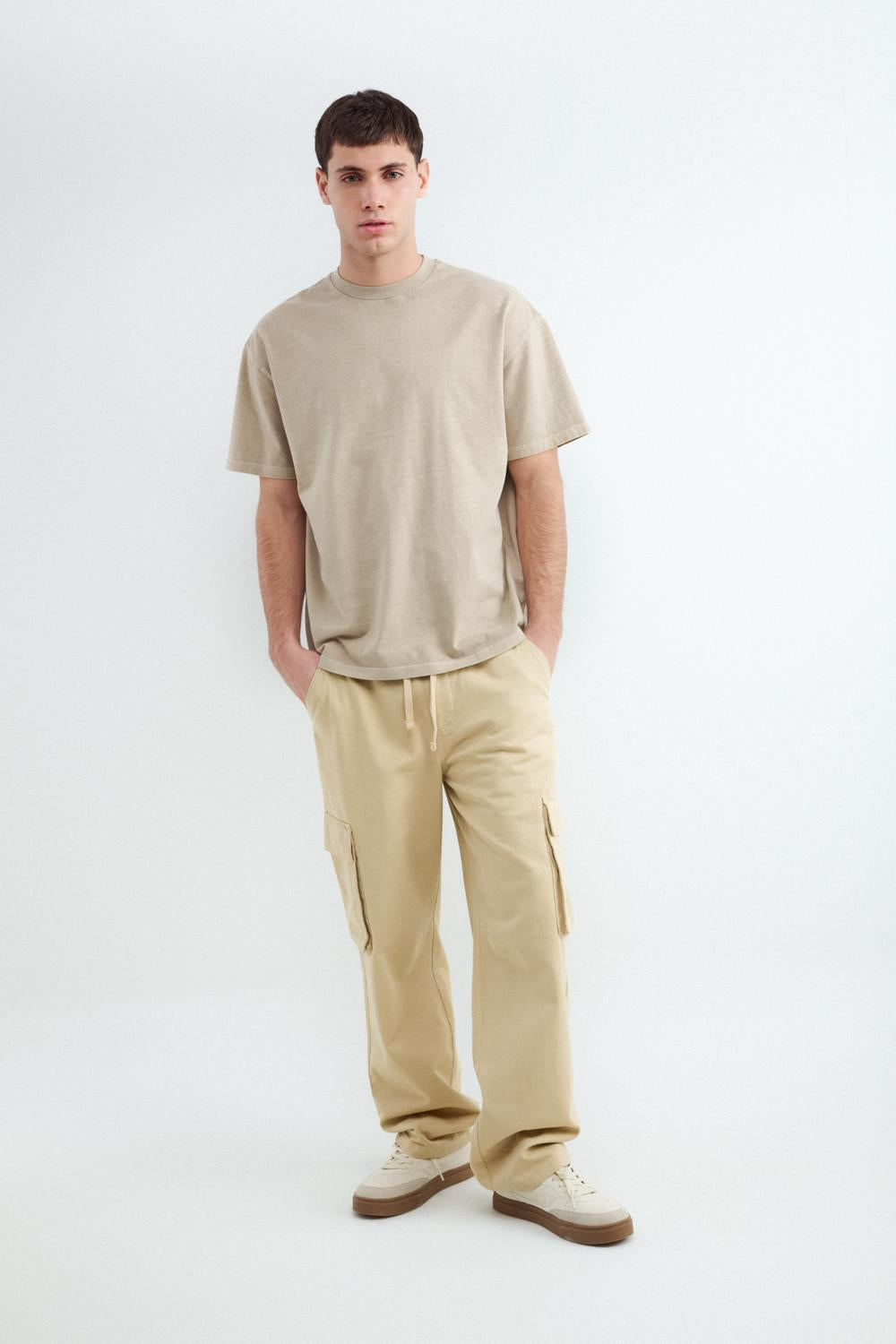 Remera Relaxed Washed - Beige