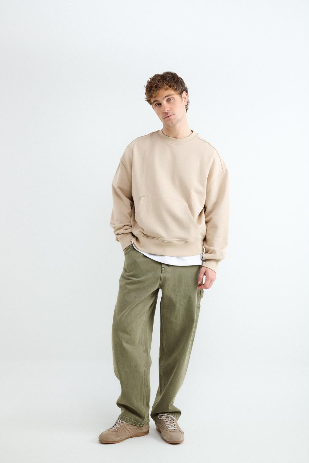 Buzo Relaxed Fit Print - Beige