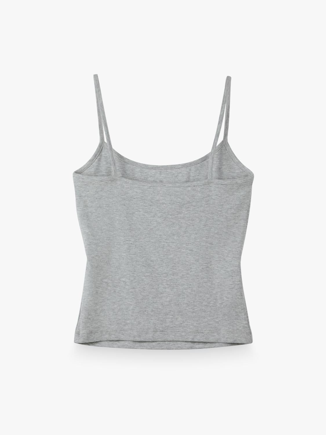 Top Slim Thin Straps Tank - Grey Melange