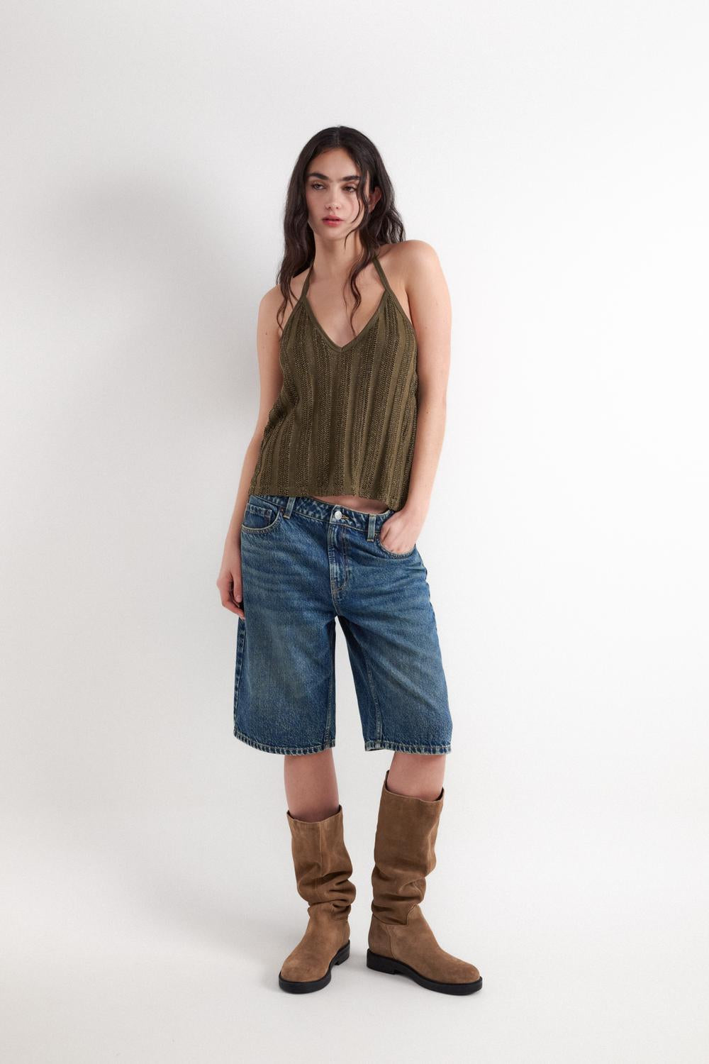 Top Slim Straps Kakhi - Khaki