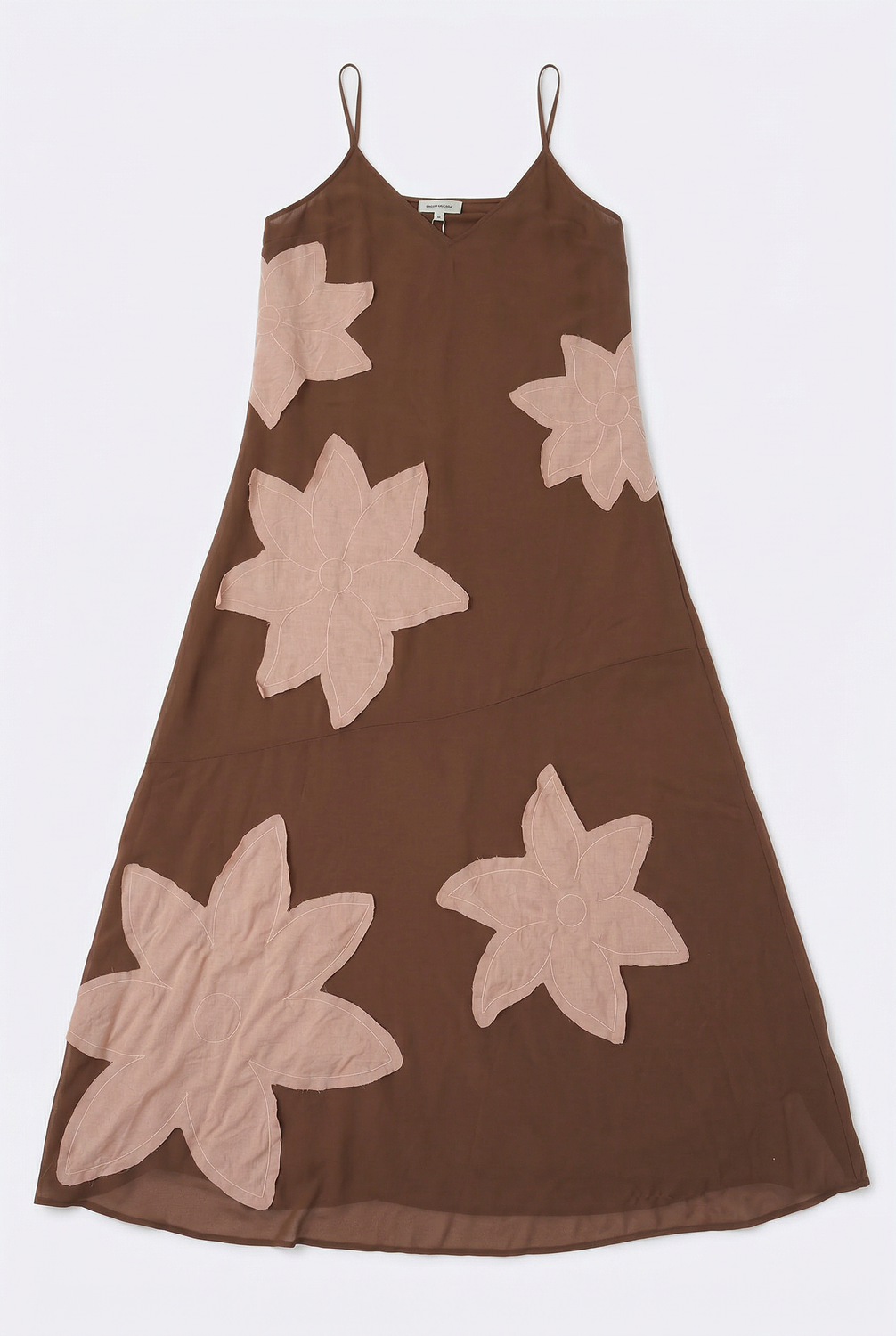 Vestido Relaxed Flowers Patch - Brown Out