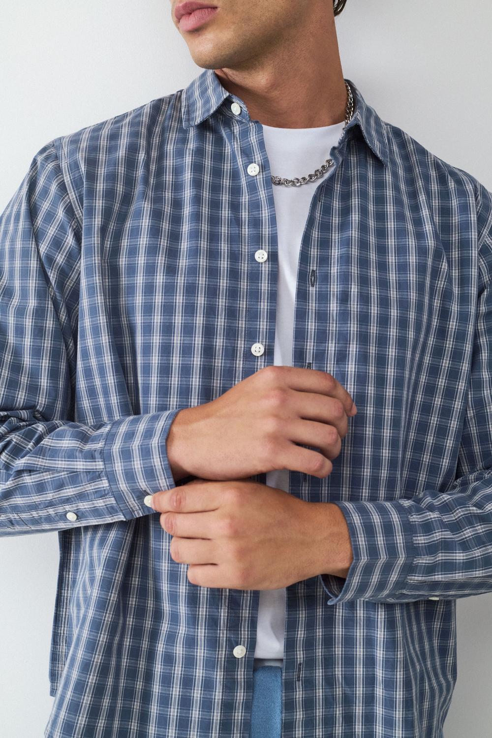 Camisa Oversize Checked Retiro - Grey