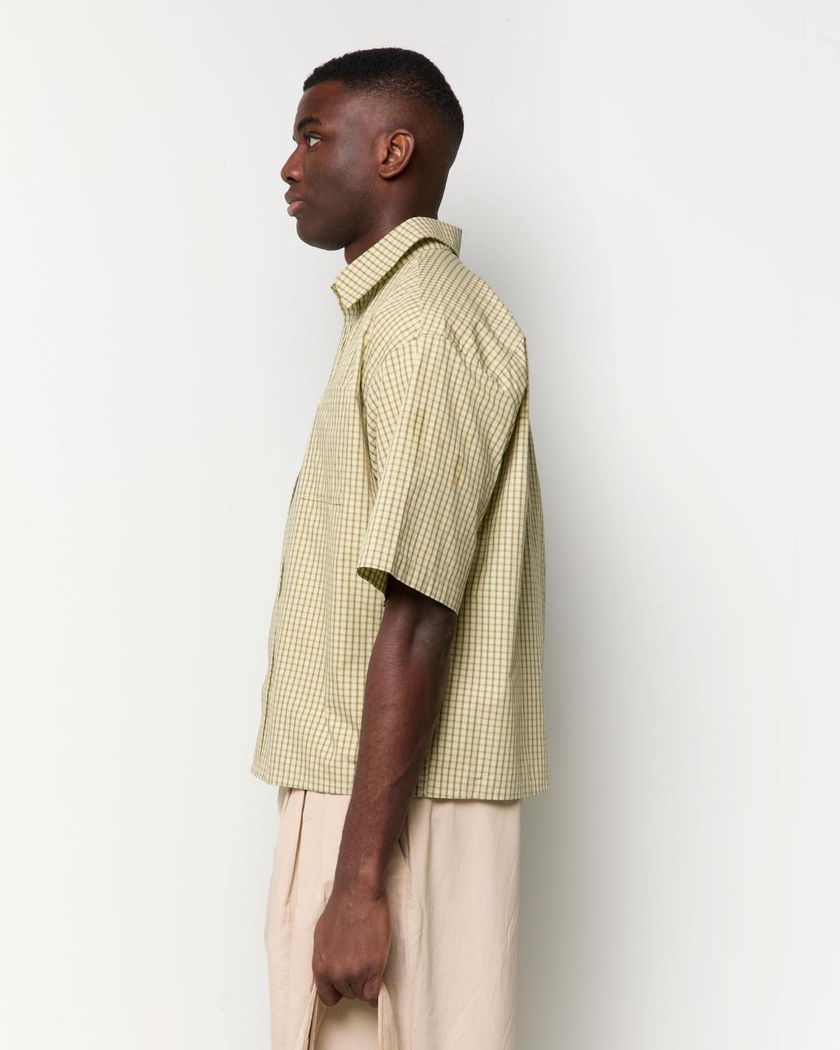 Camisa Boxy Checked Poplin - Tarragon