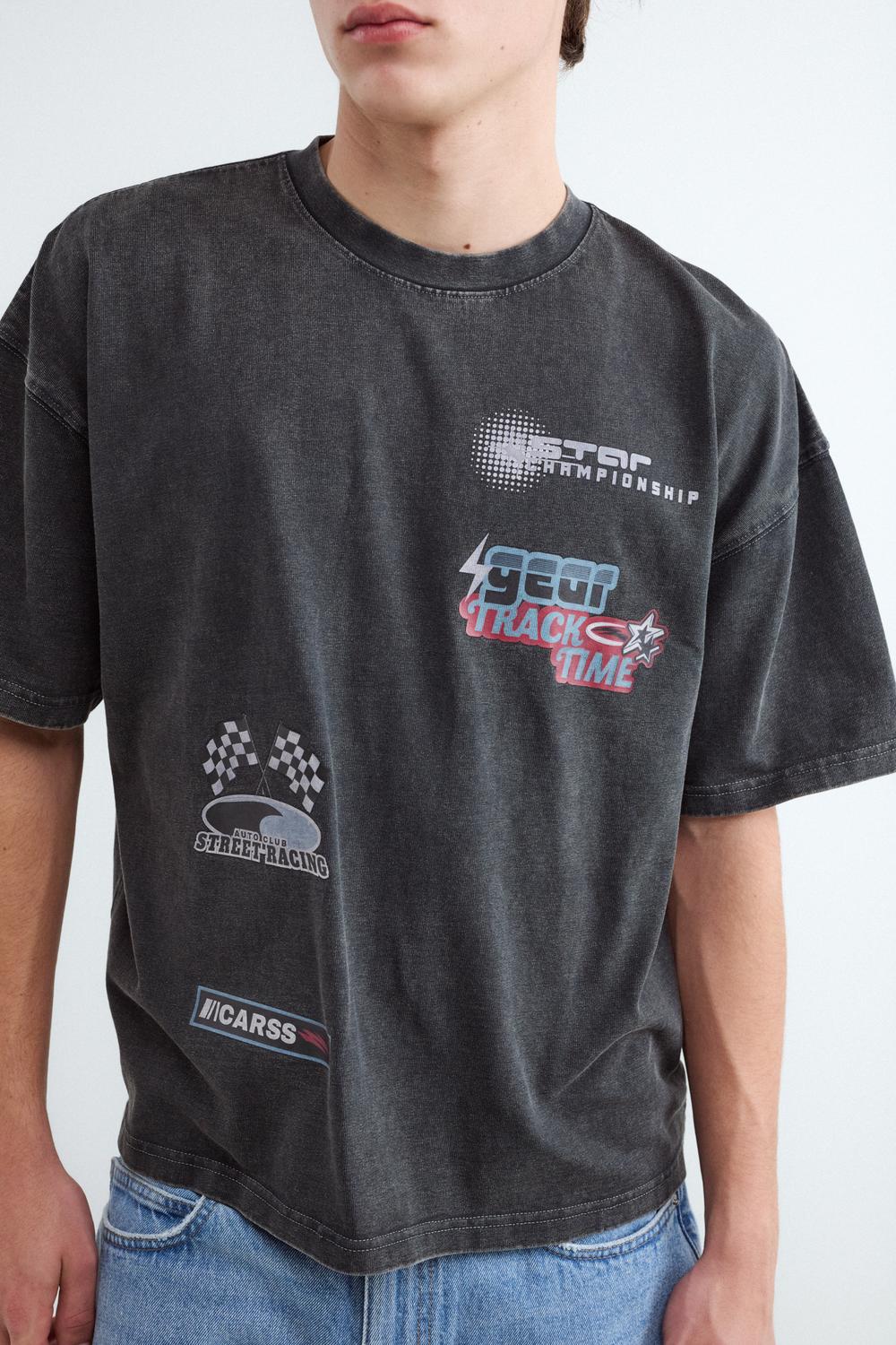 Remera Boxy With Patch - Grey