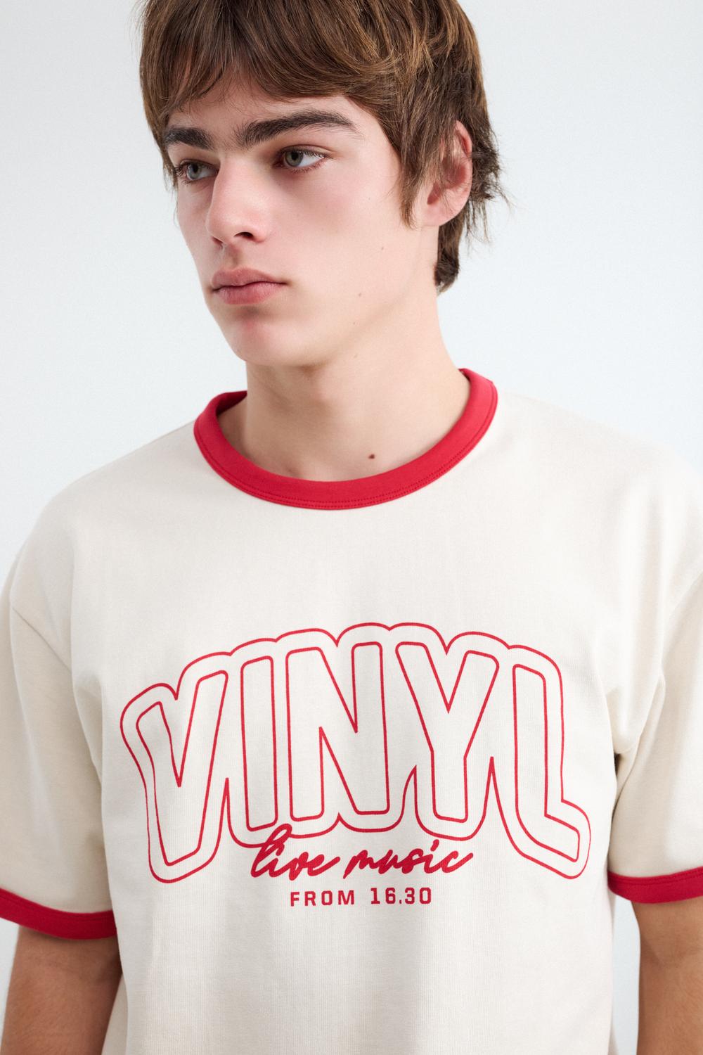 Remera Regular Fit Contrast Piping - Bright Red
