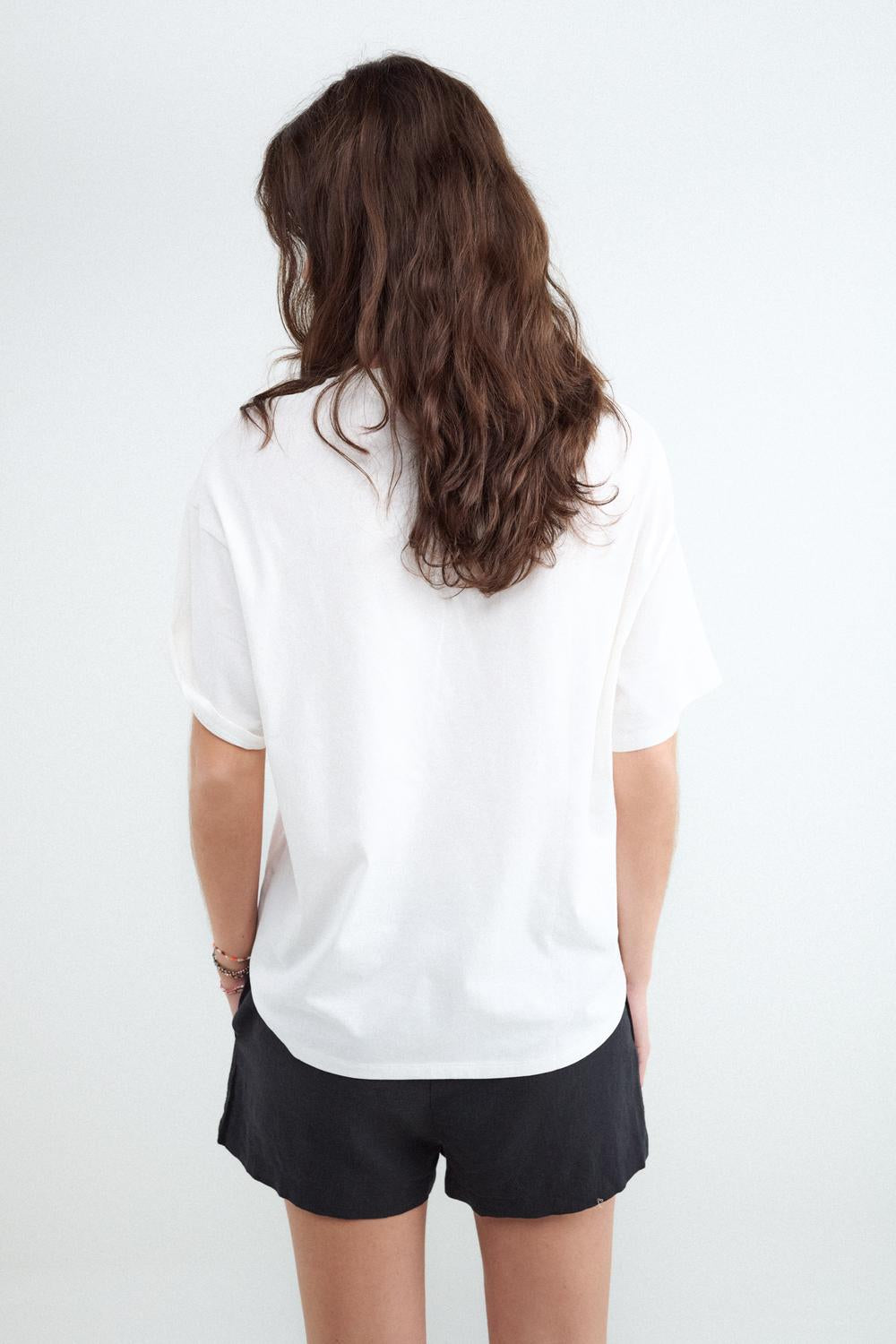 Remera Oversize Flowers - White