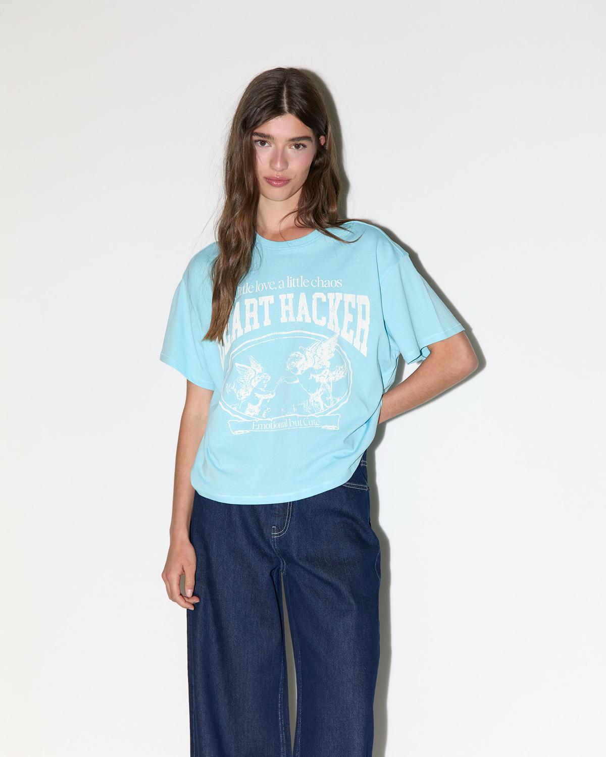 Remera Boxy Heart Hacker - Blue Elixir