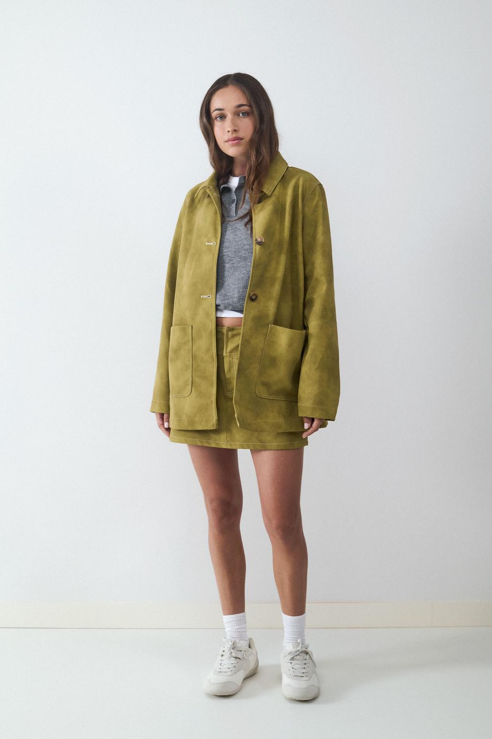 Pollera Mini PU Faded - Green Essence