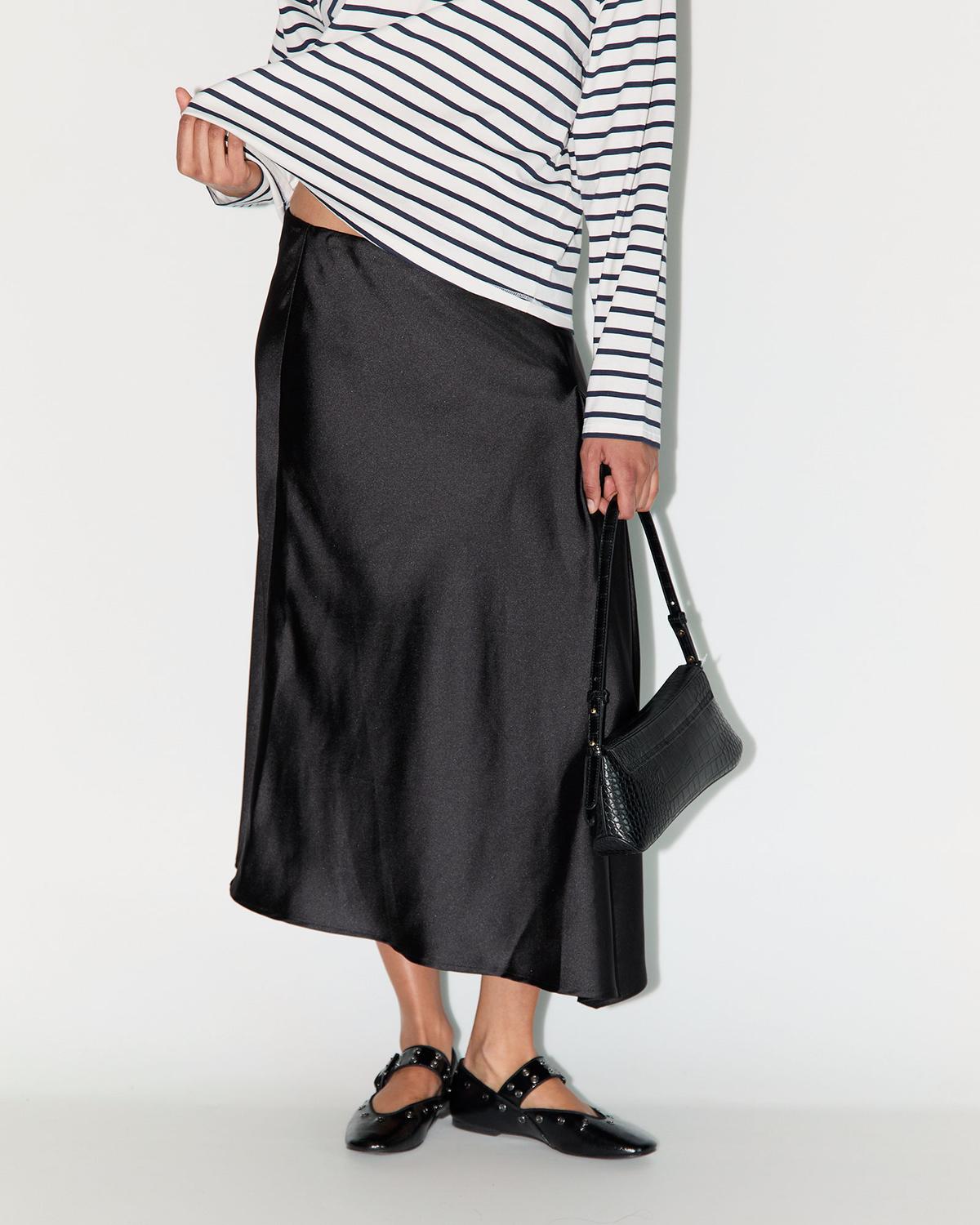 Pollera Basic Satin - Black