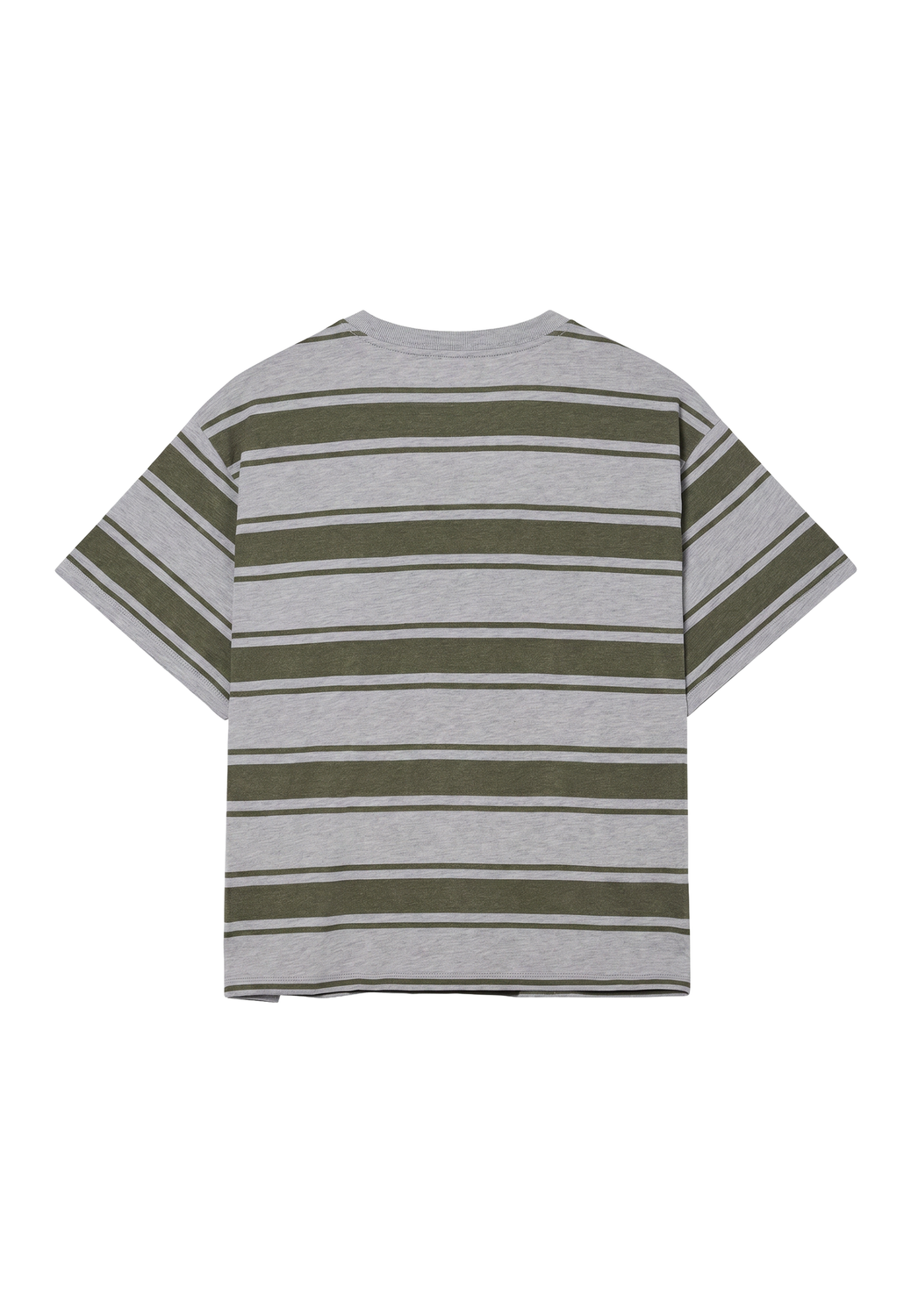 Remera Boxy Stripes - Light Grey Melange