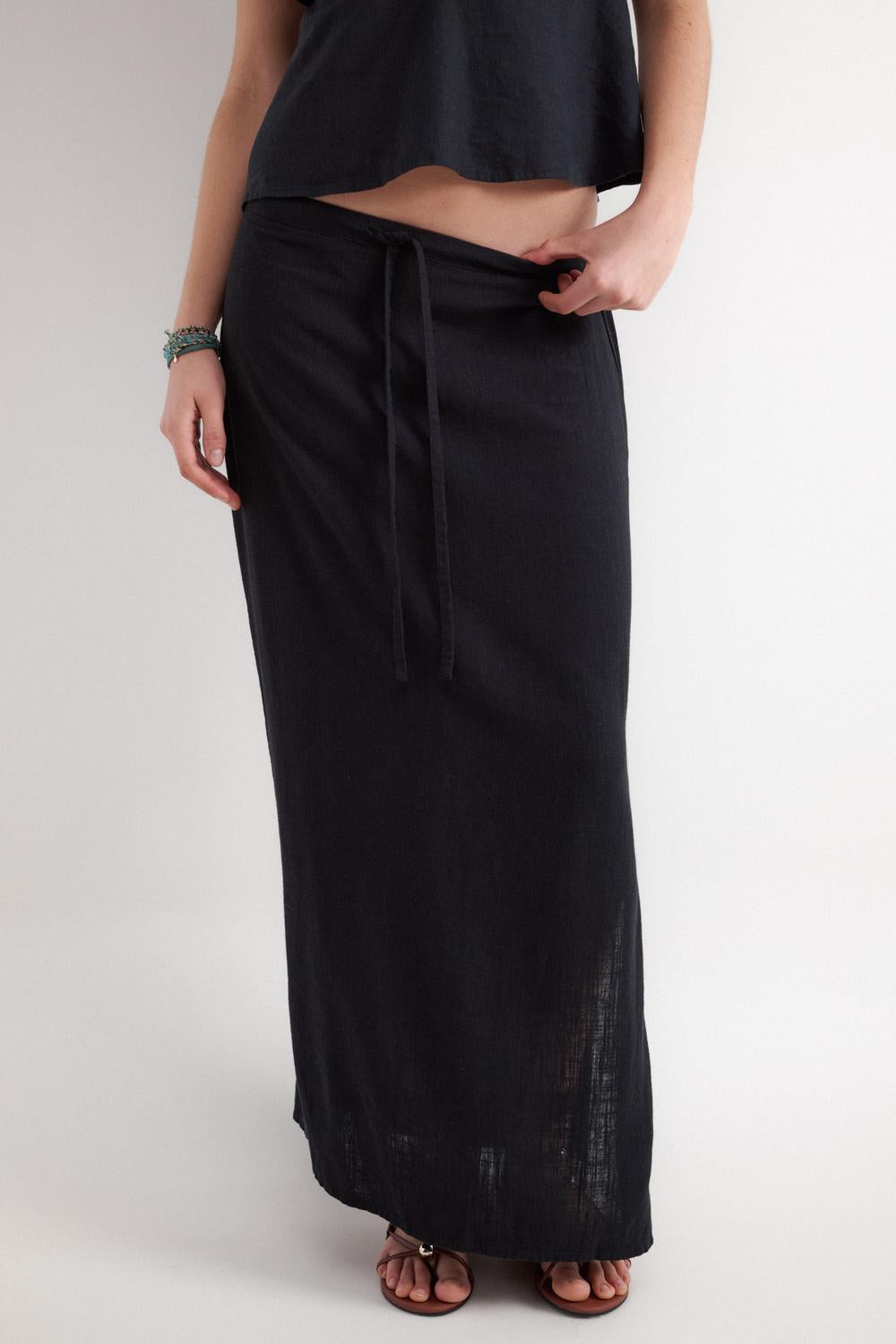 Pollera Long Rustic - Black