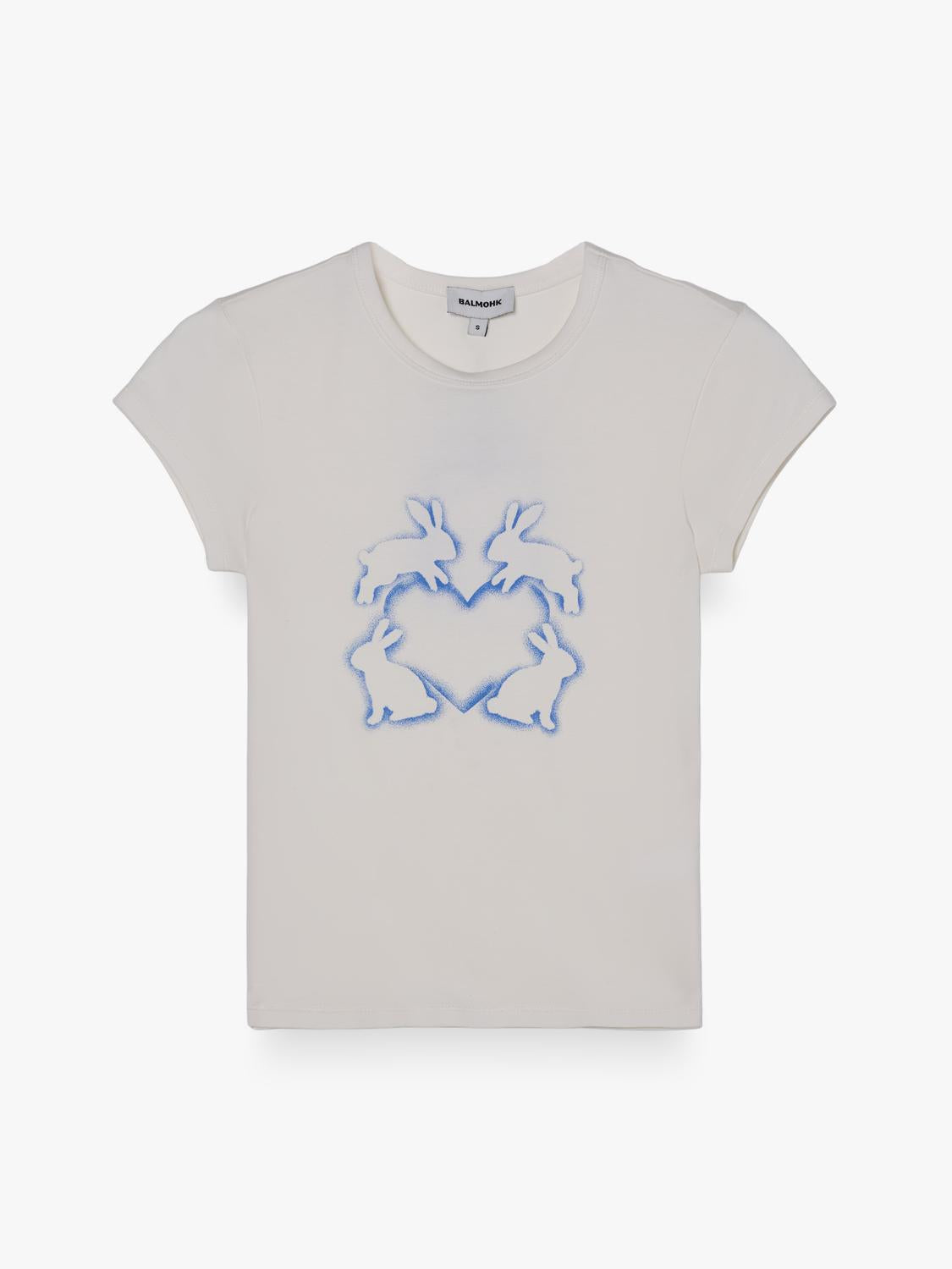 Remera Slim Print Rabbit - White