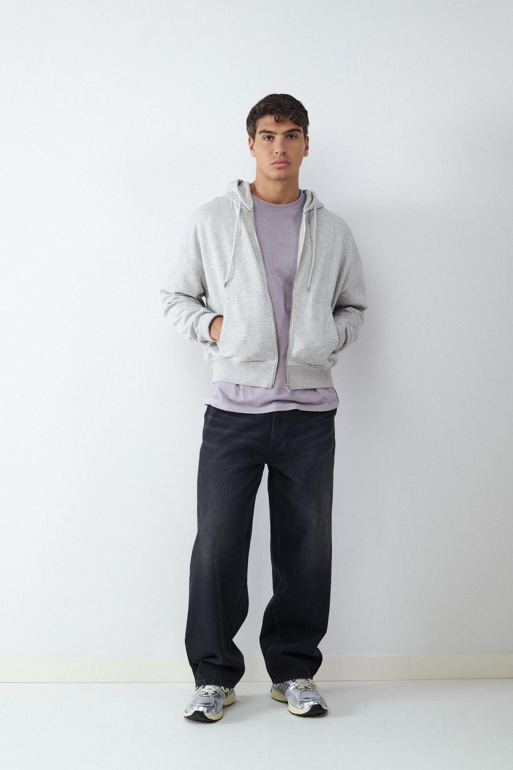 Buzo Regular Fit Zip Up - Grey Melange