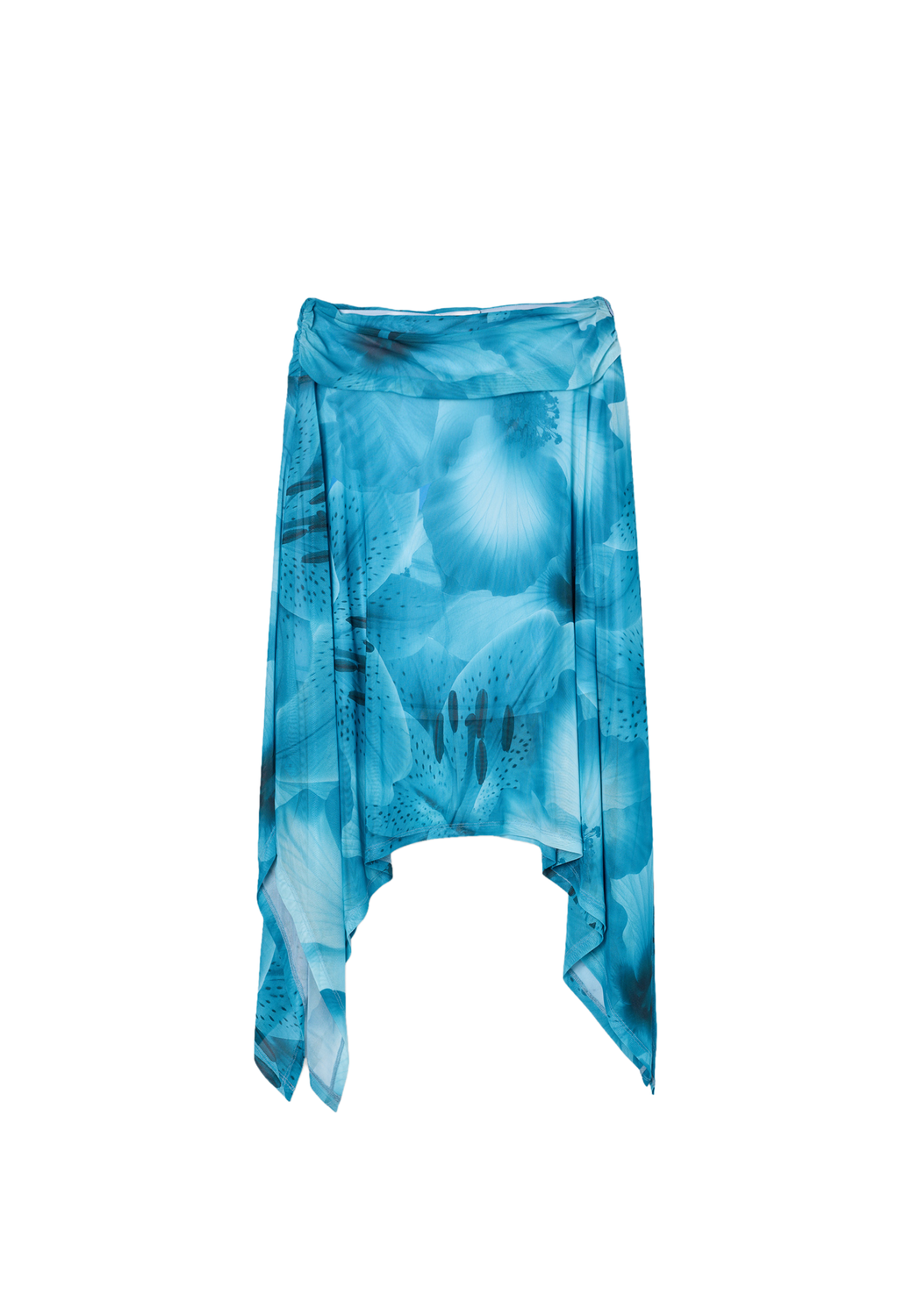 Pollera Mesh Assymetric - Blue Elixir