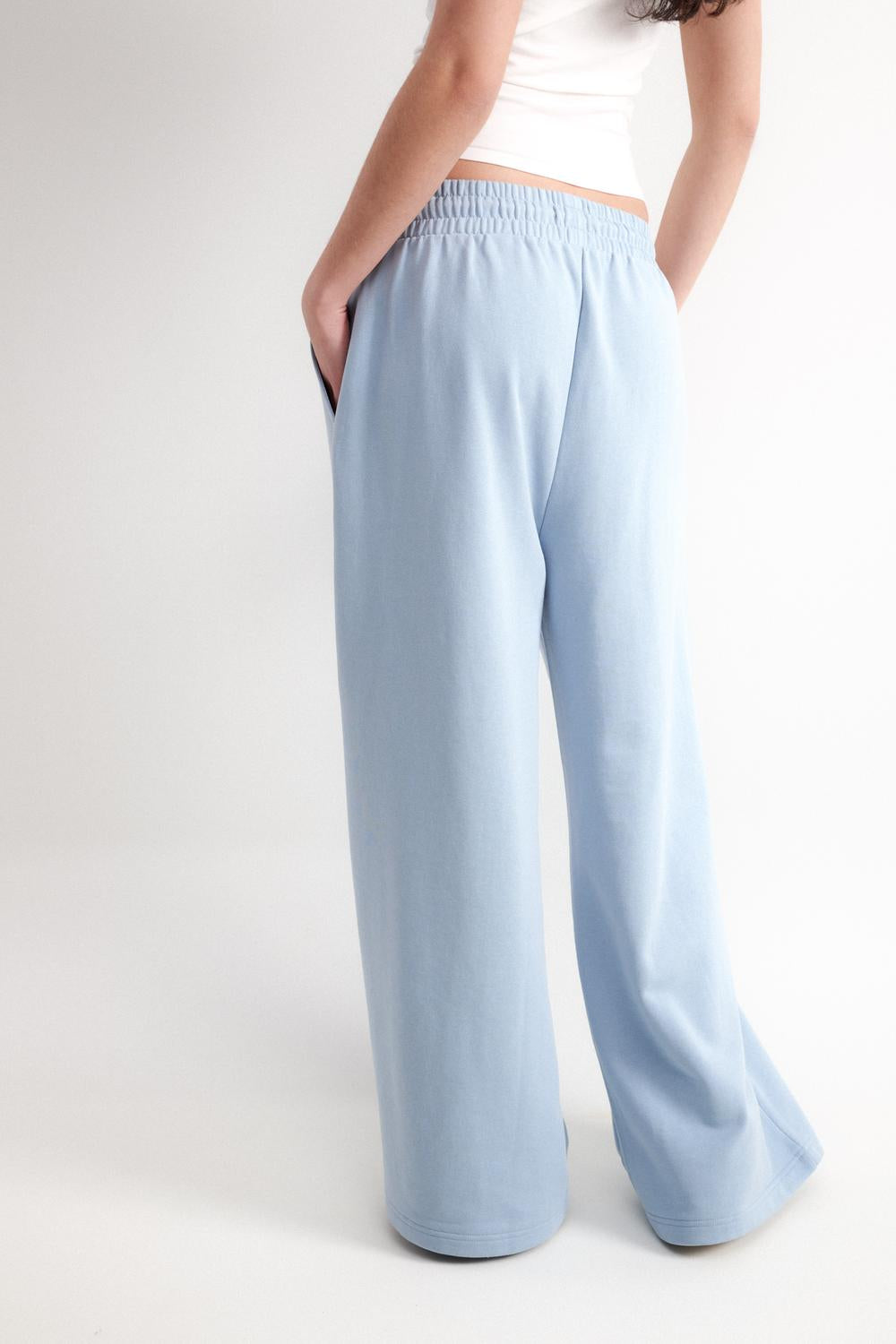 Pantalón Wide Leg Jogger Sweatpant - Light Blue