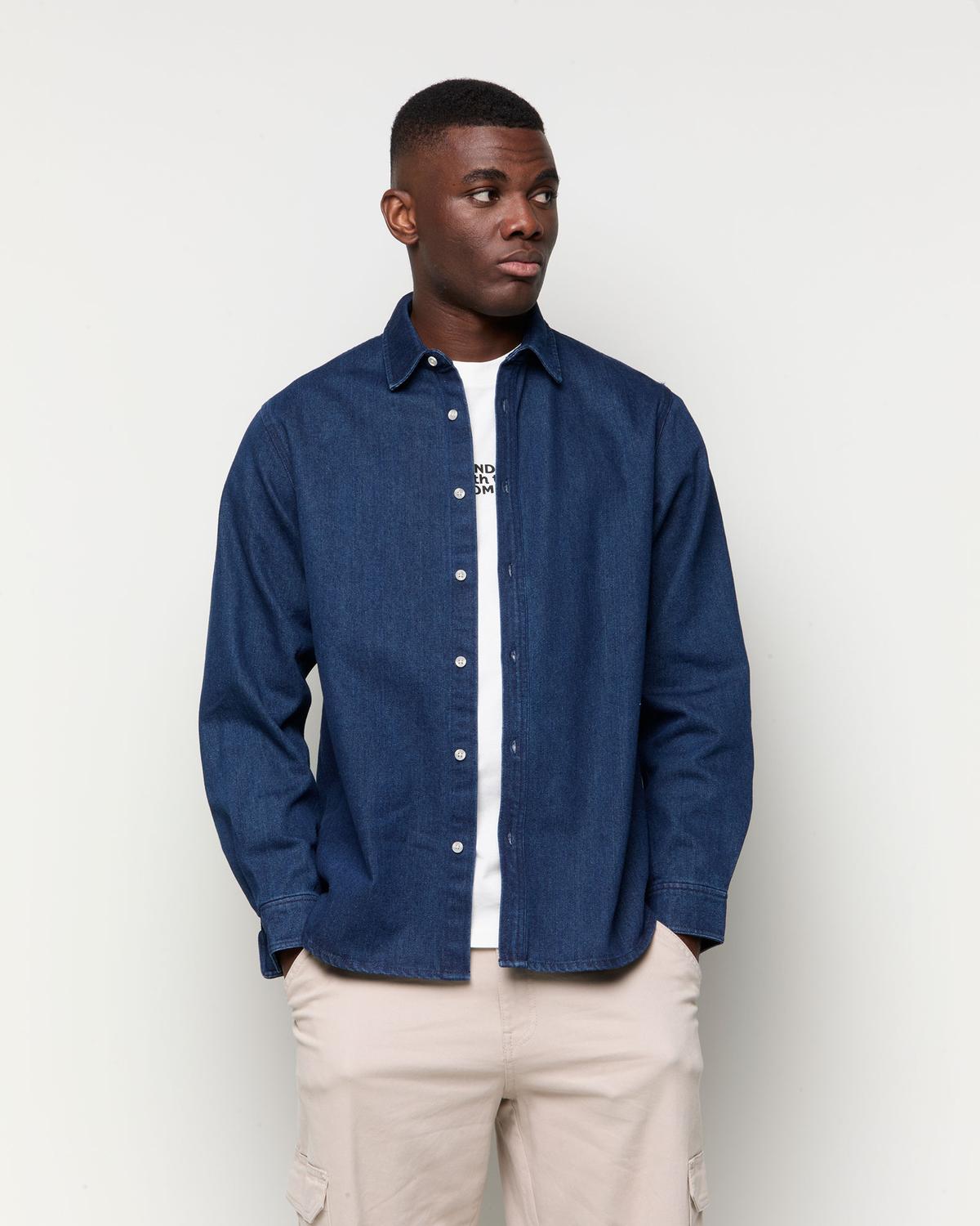 Camisa Regular Fit Heavy Denim - Navy Blazer
