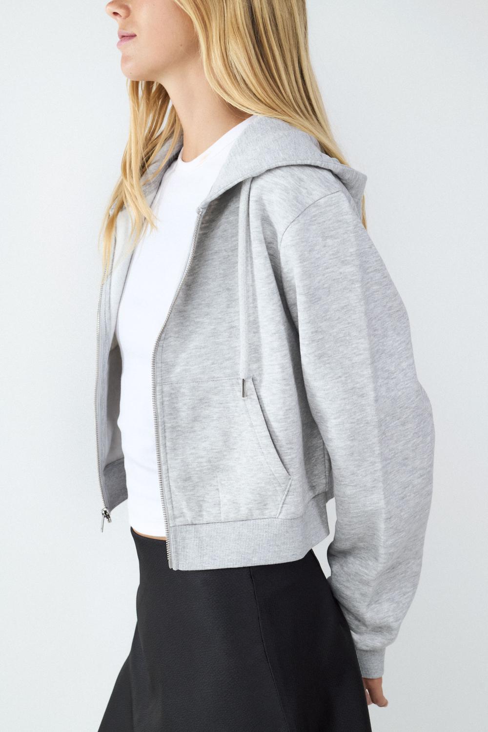 Campera Regular Zipper - Super Light Grey Melange