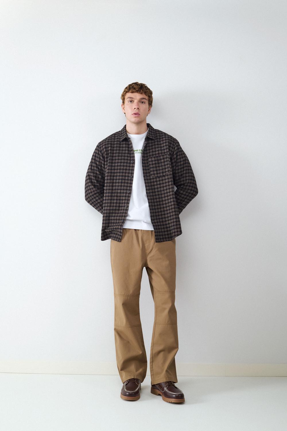 Camisa OVERSIZE POCKET FLANNEL - Black Bean
