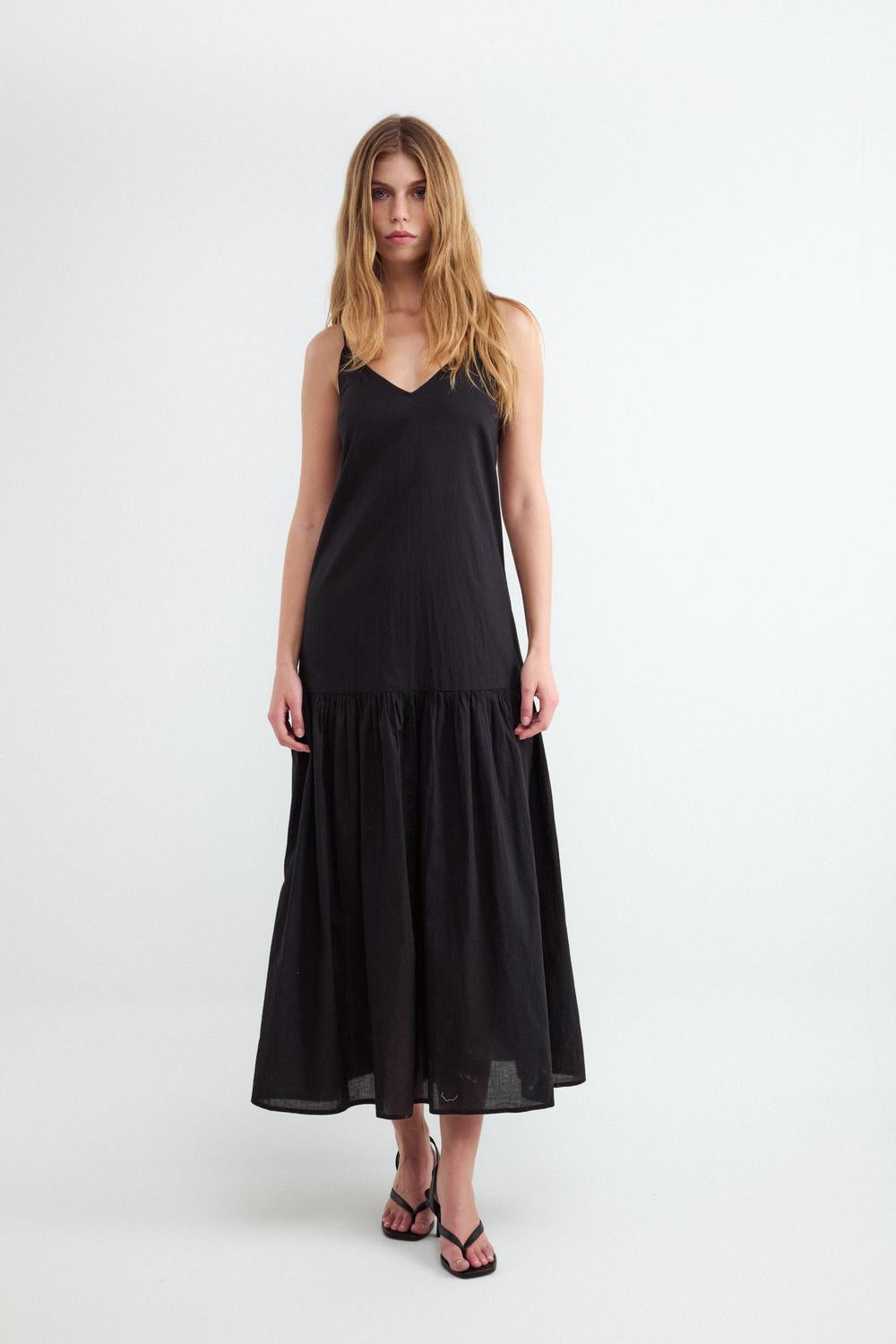 Vestido Loose Maxi Cotton - Black