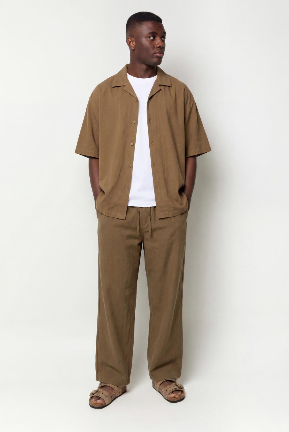 Camisa Relaxed Fit Fluid - Brown Out