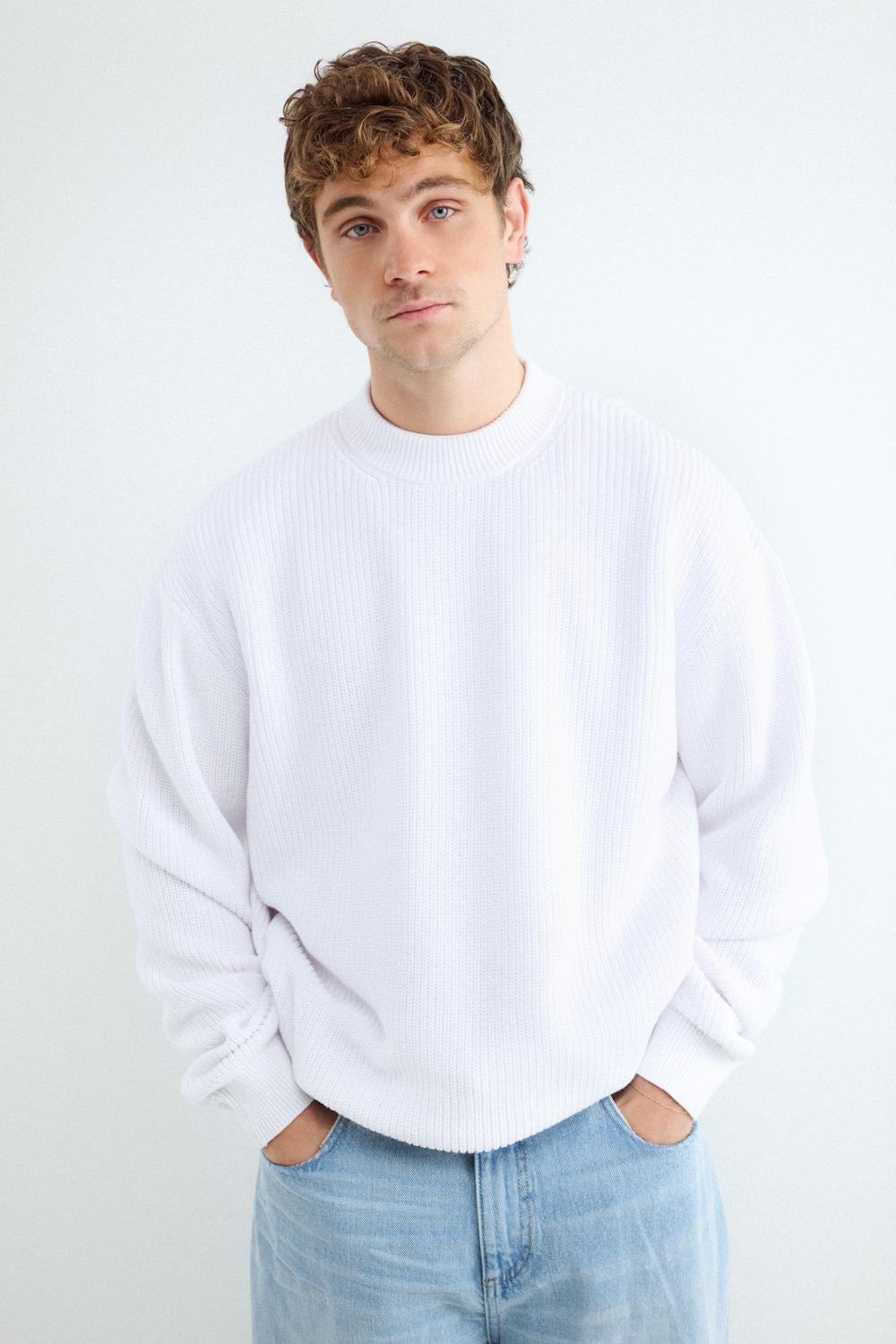 Sweater Relaxed Fit Summer Cotton - White