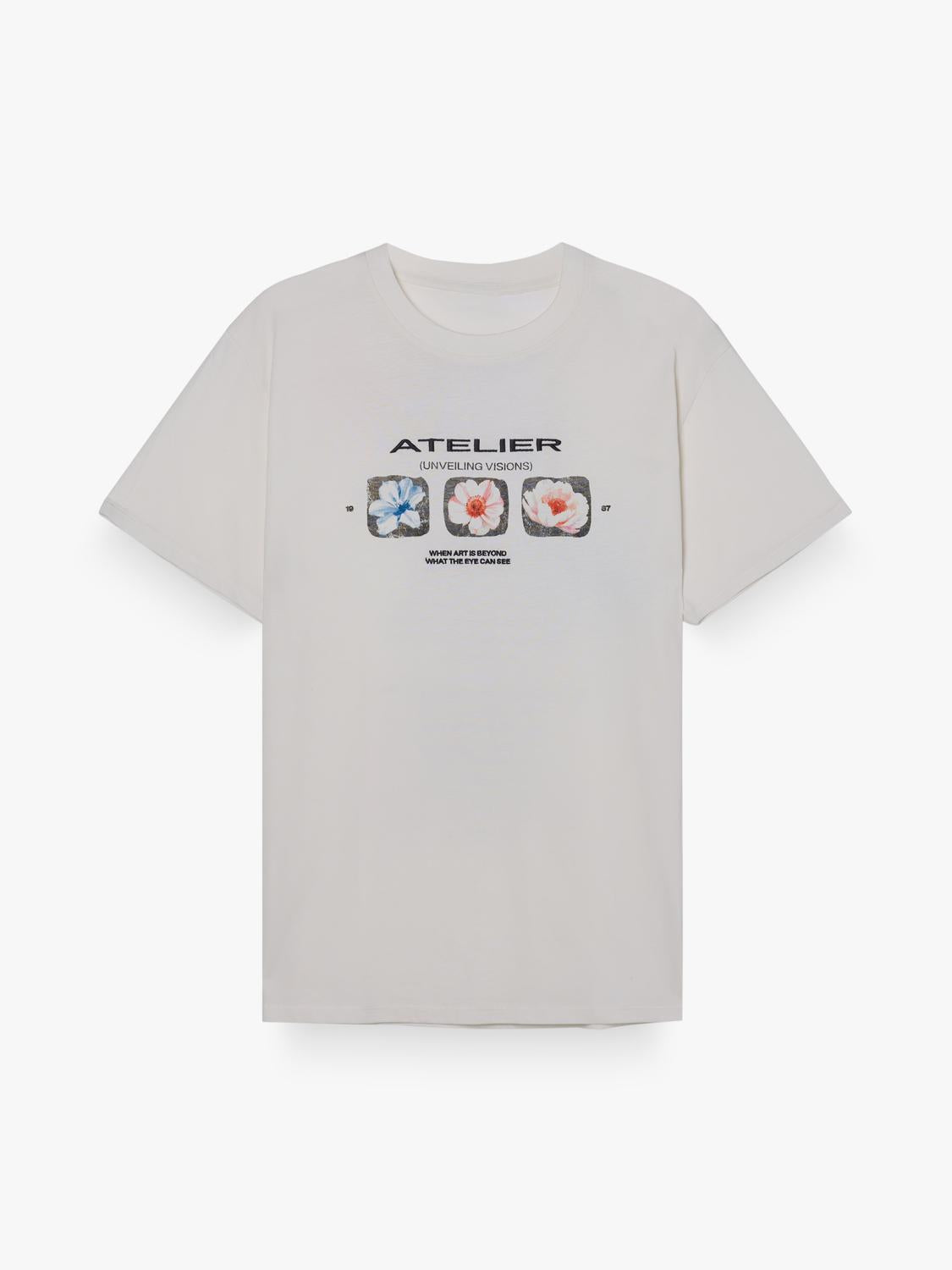 Remera Oversize Menu Flowers - White