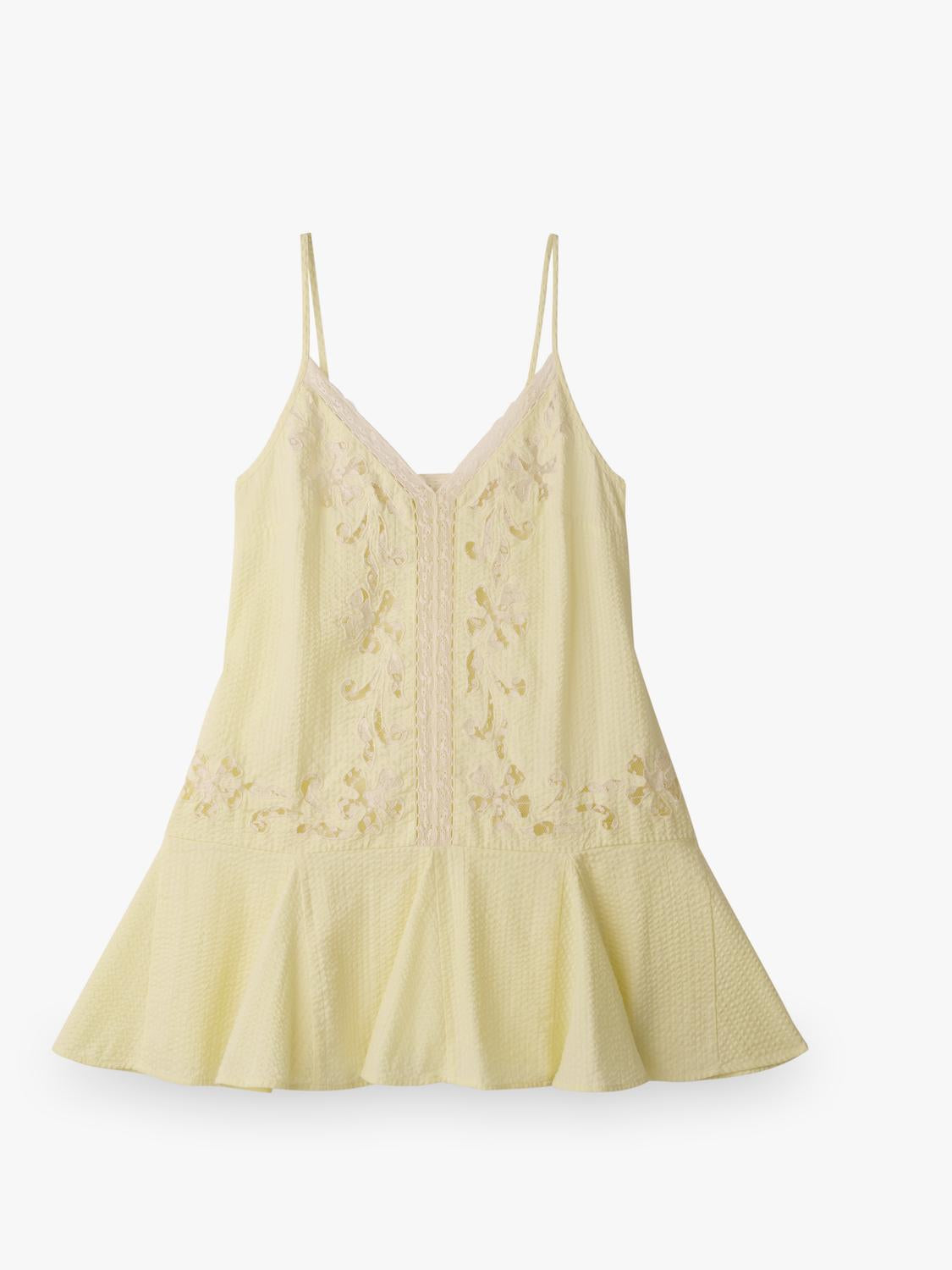 Vestido Relaxed Mini Lingerie - Blazing Yellow
