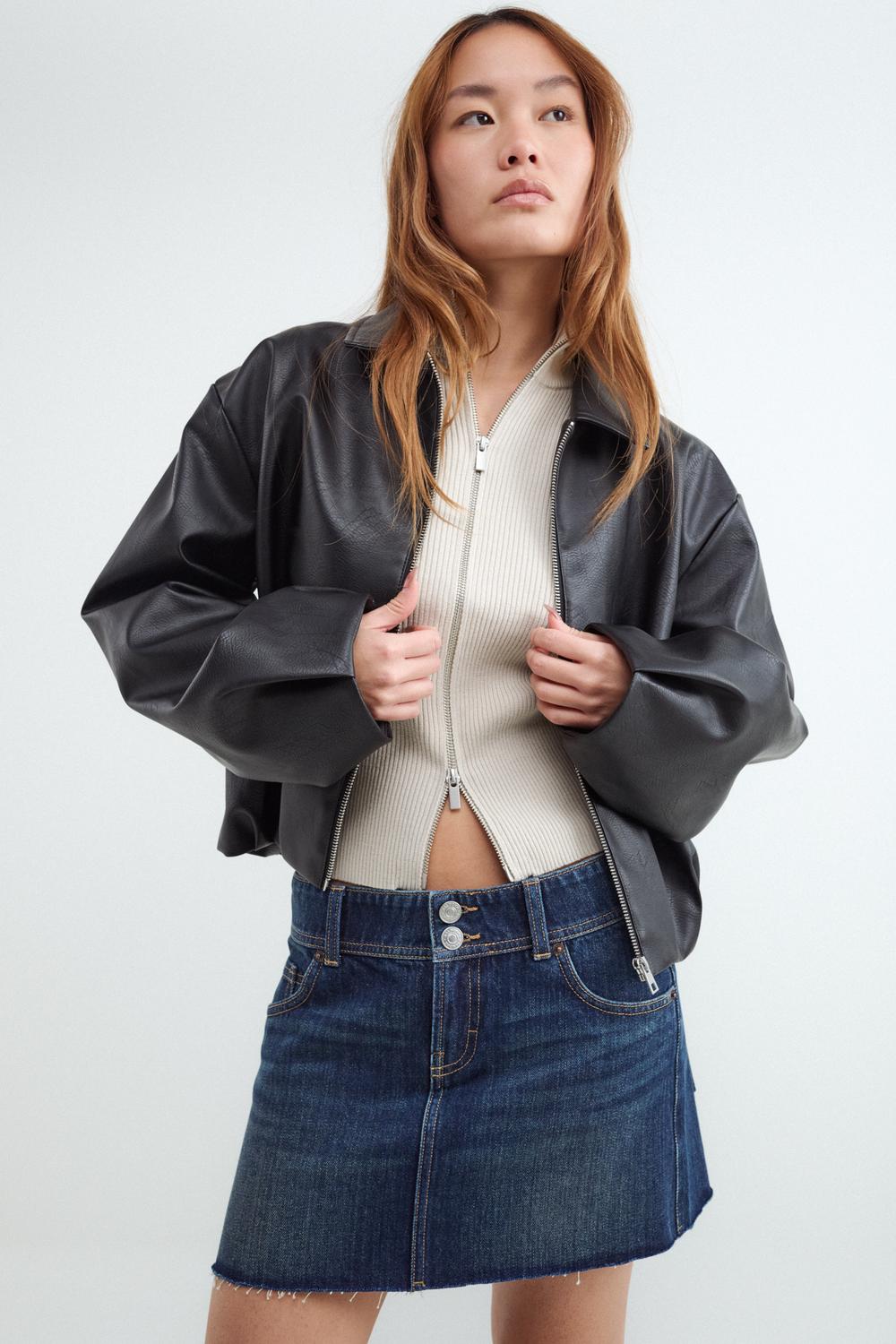 Campera Bomber PU - Black
