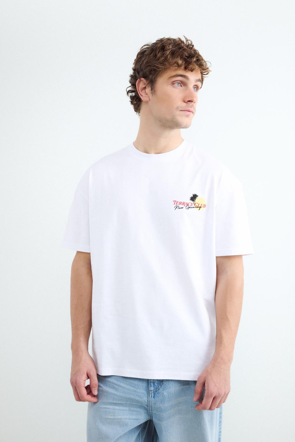 Remera Relaxed Fit Print Terrace Club - White