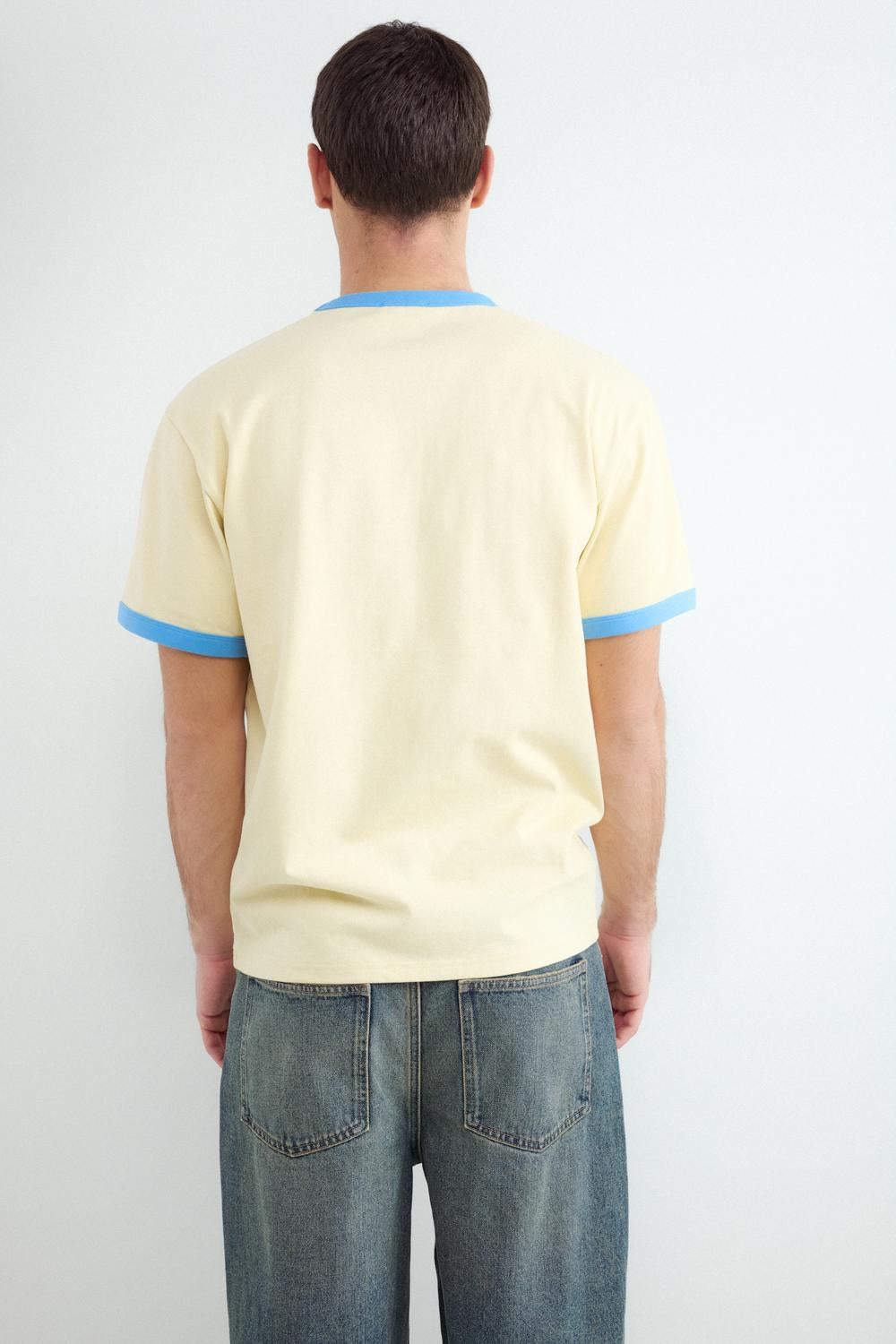 Remera Regular Fit Contrast Piping - Blazing Yellow