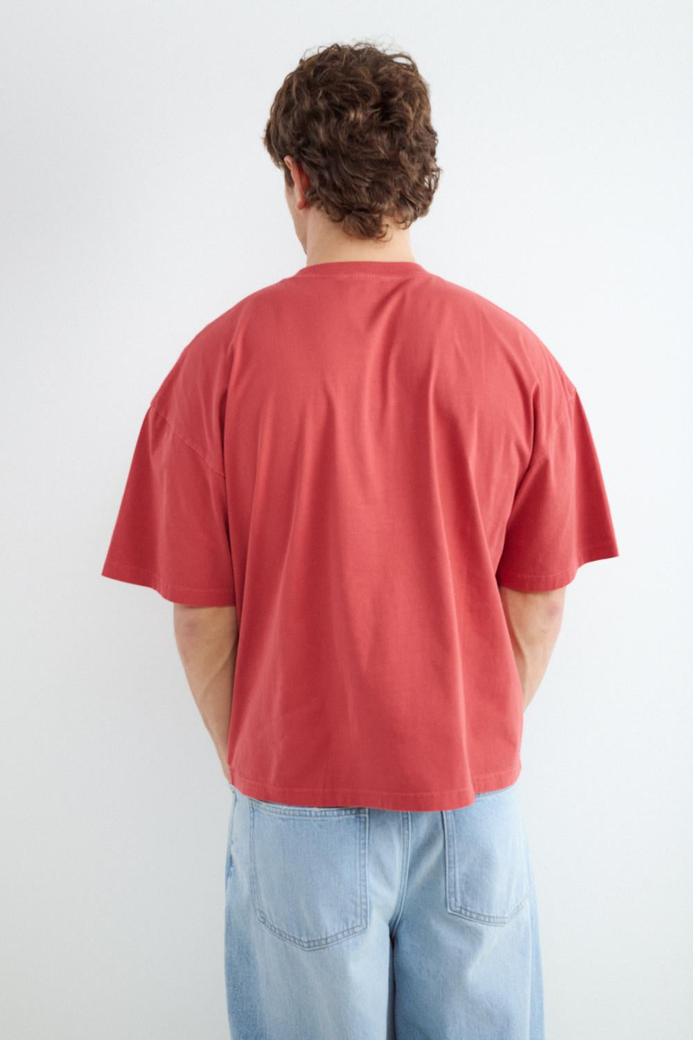 Remera Boxy Washed - Bright Red