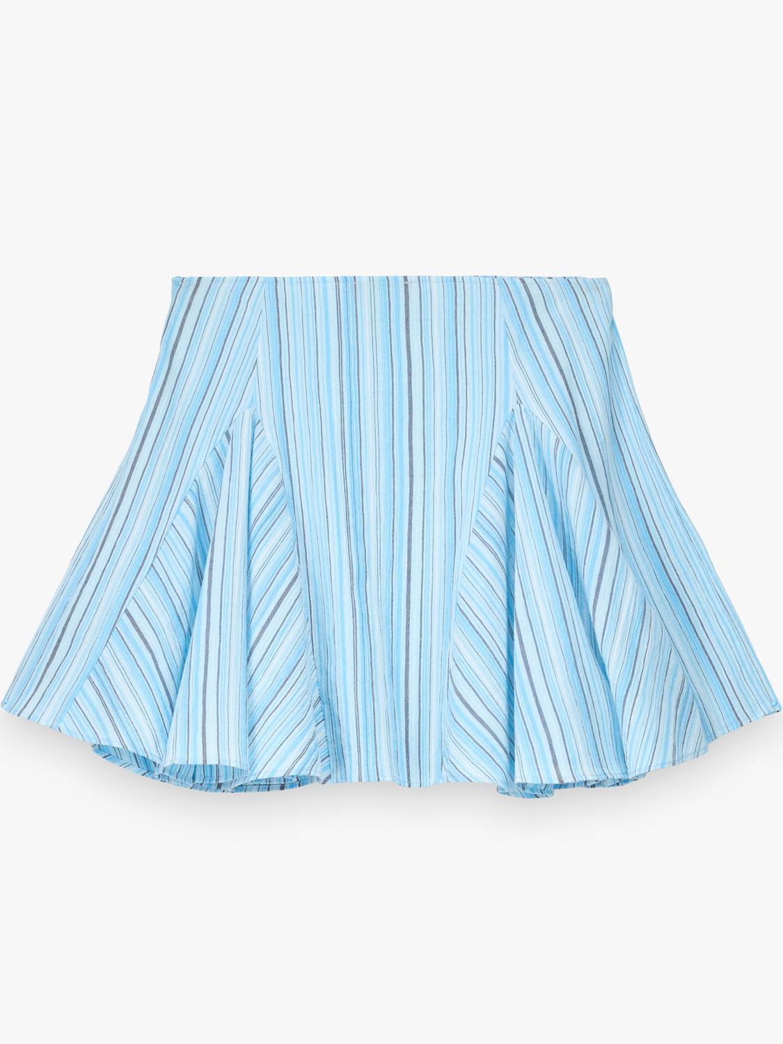 Pollera Mini Blue Stripes - Light Blue