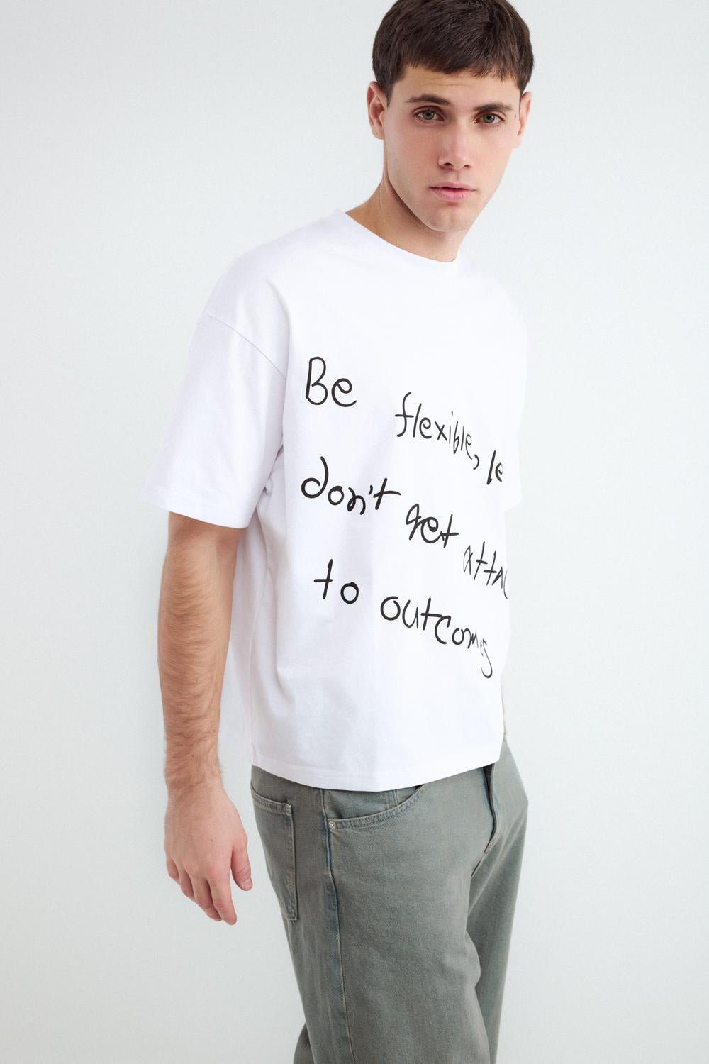 Remera Boxy Handwriten - White