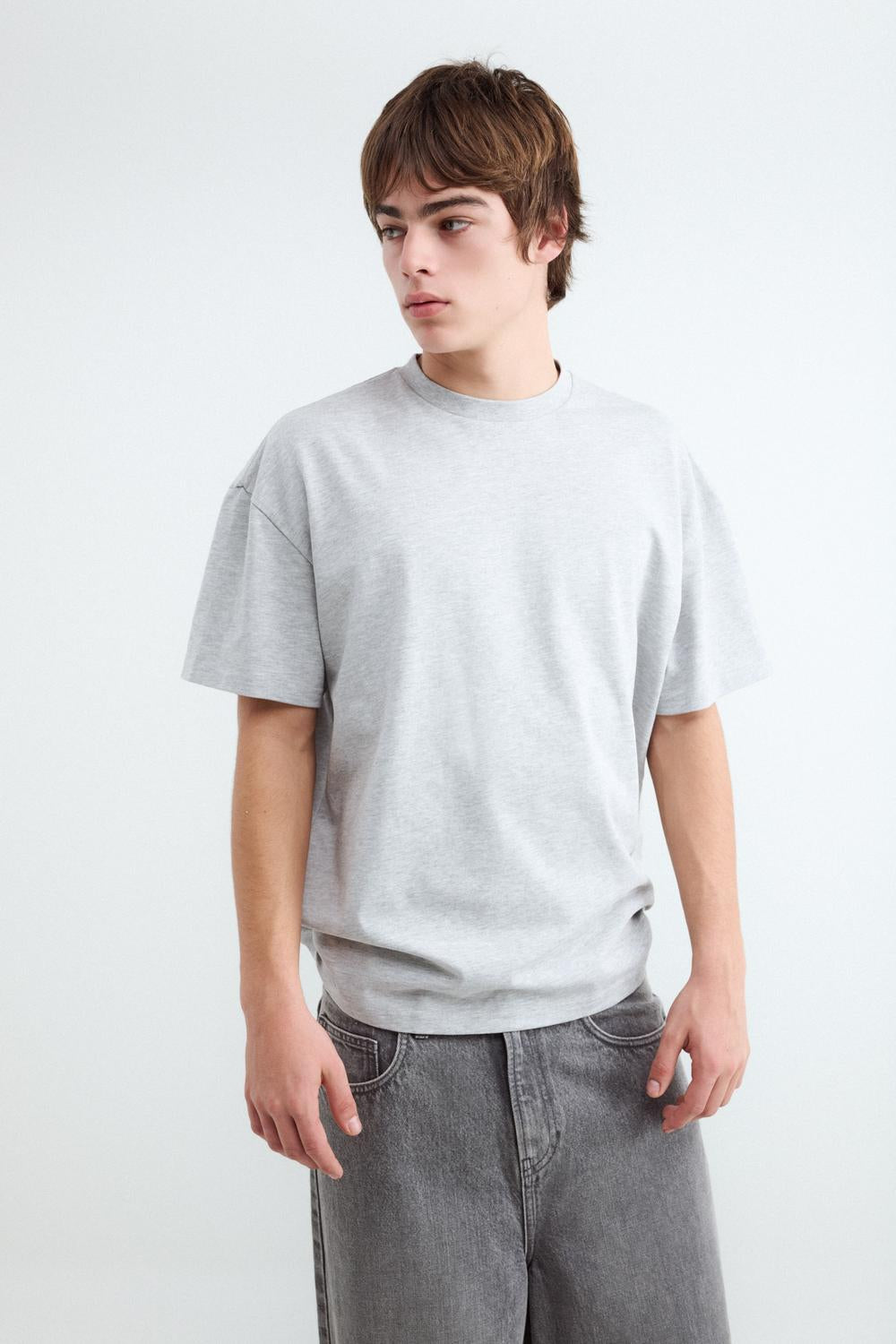 Remera Relaxed Heavy Weight - Medium Grey Melange