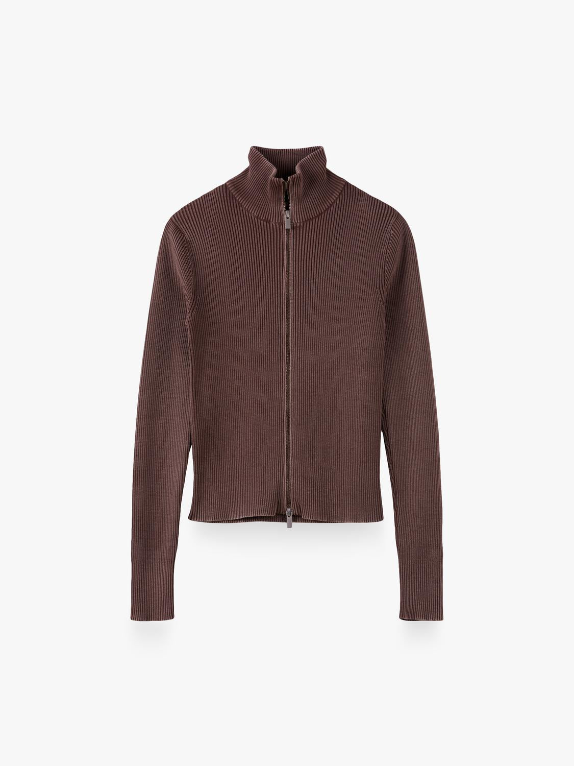 Sweater Slim Full Zipper - Brown Out
