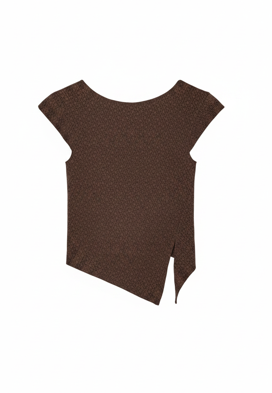 Top Slim Boat Neck Textured - Morel