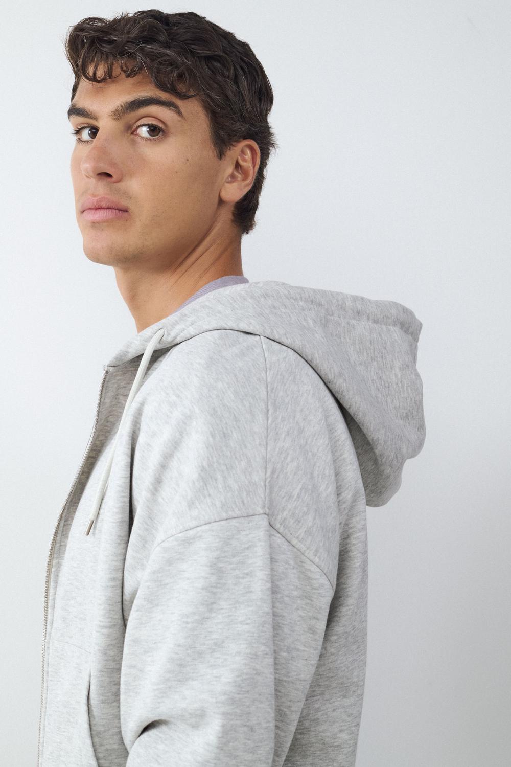 Buzo Regular Fit Zip Up - Grey Melange