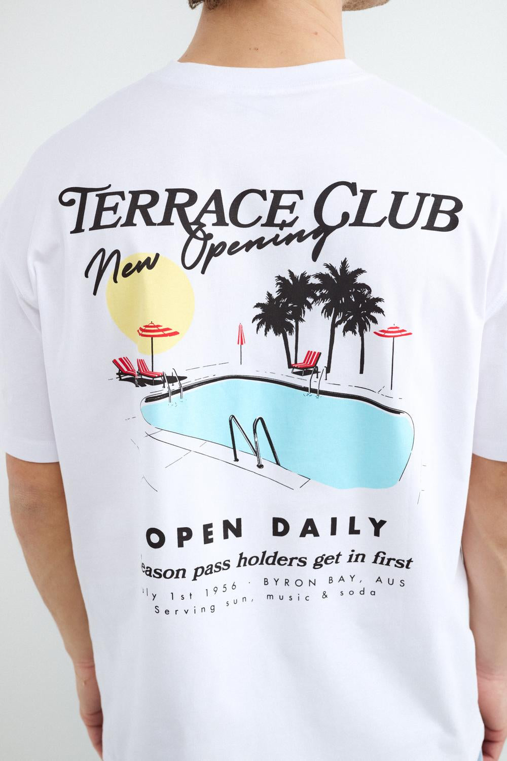 Remera Relaxed Fit Print Terrace Club - White
