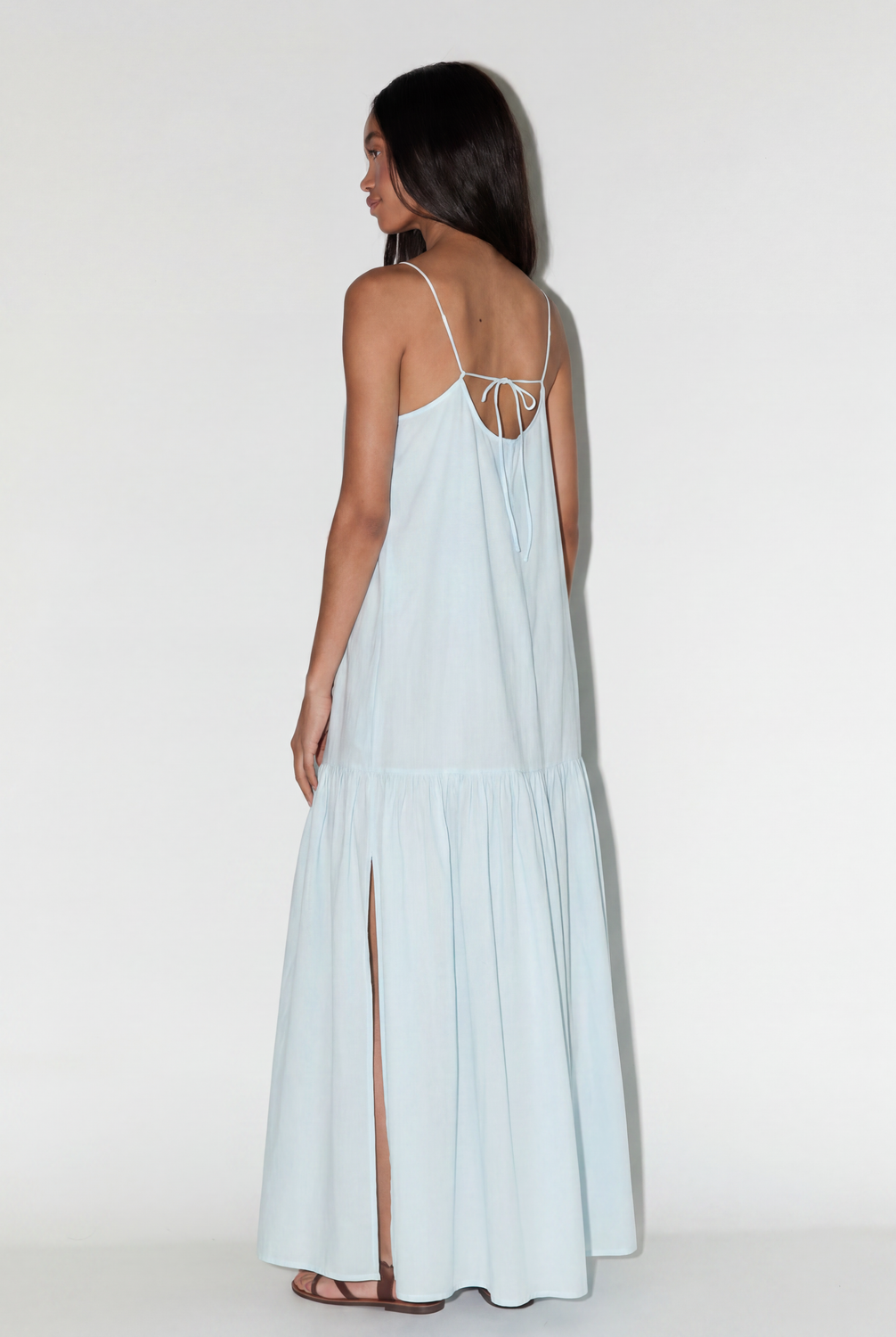 Vestido Loose Maxi Cotton - Light Blue