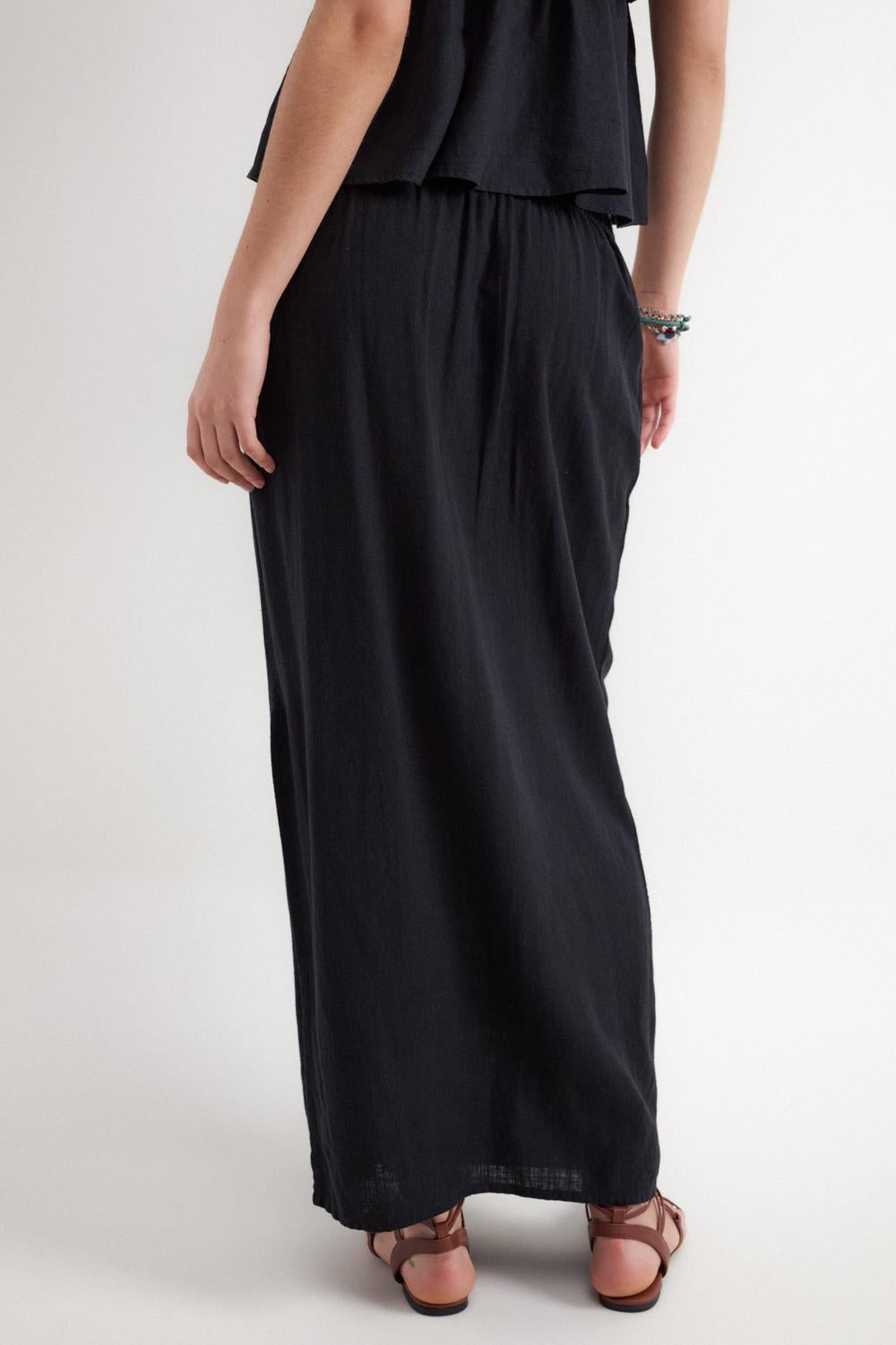 Pollera Long Rustic - Black
