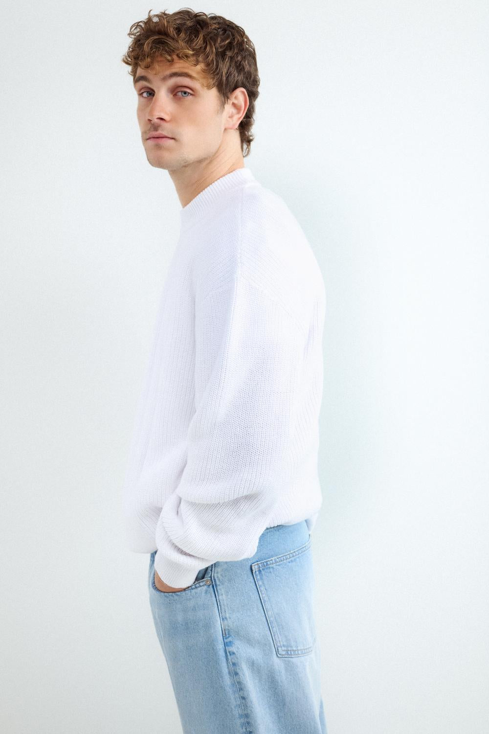 Sweater Relaxed Fit Summer Cotton - White