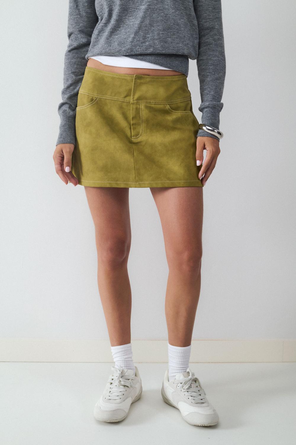 Pollera Mini PU Faded - Green Essence