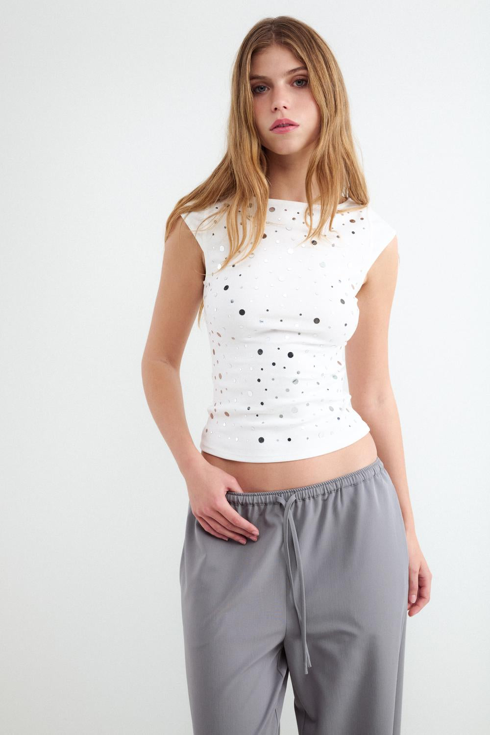 Top Slim Mirror Details - White