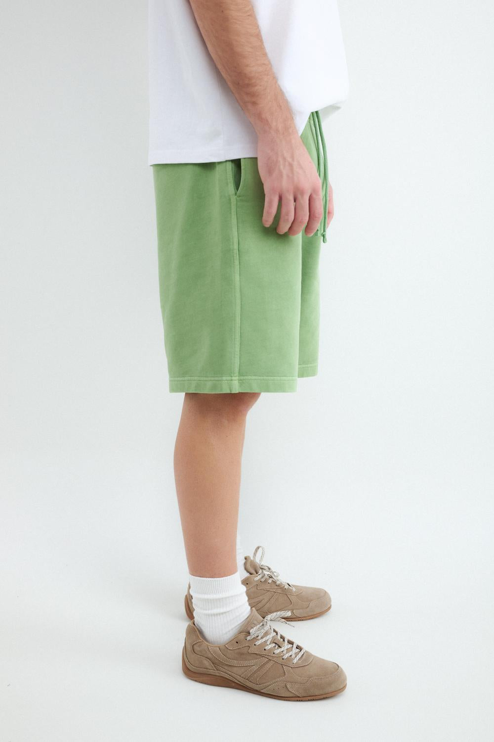 Short Regular Fit Washed Terry - Classic Green
