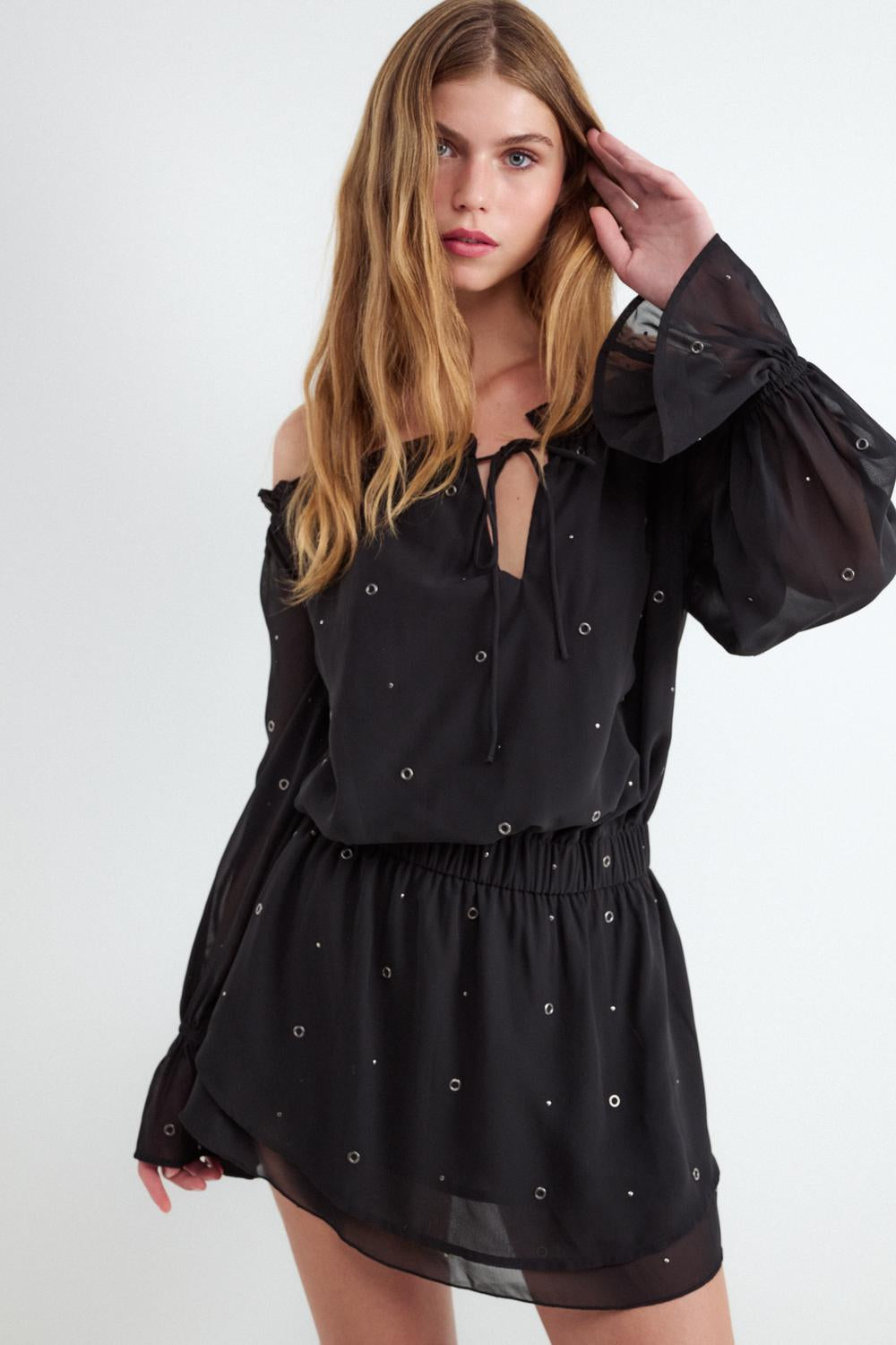 Vestido Regular Shoulders - Black