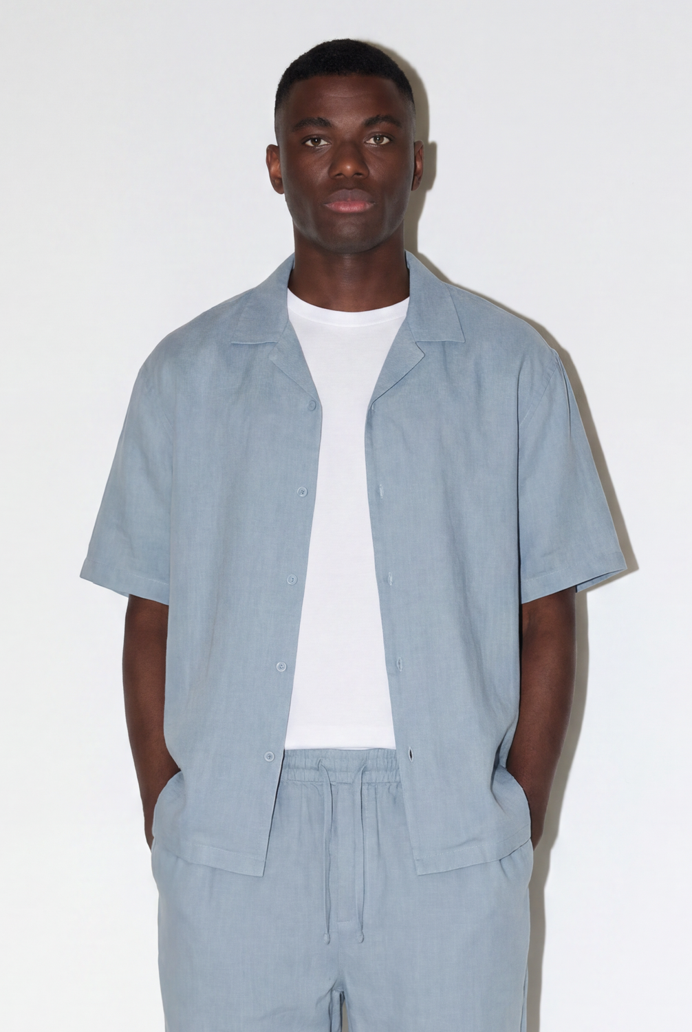 Camisa Relaxed Fit Fluid - Light Blue